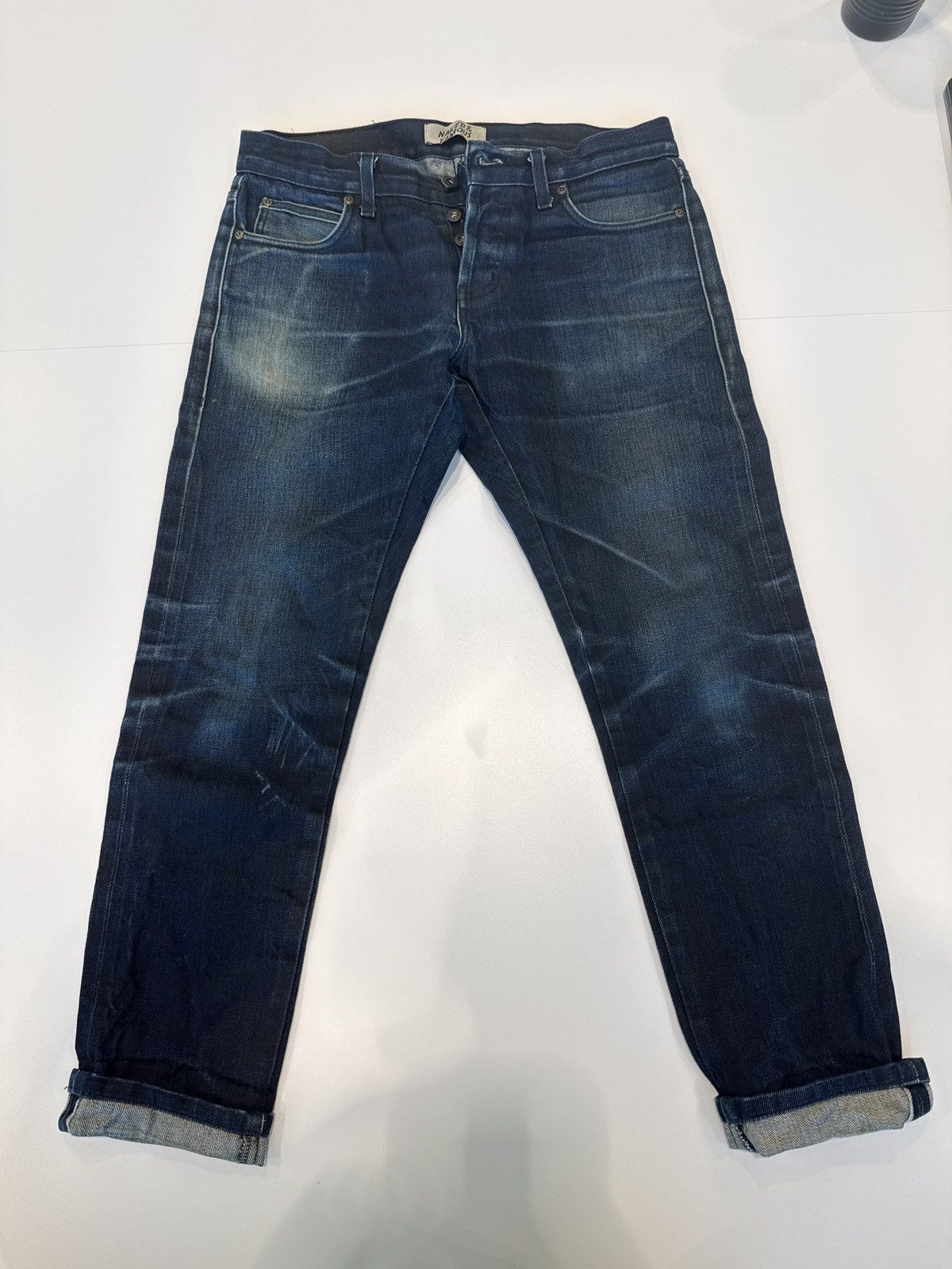 Naked & Famous Selvedge x Umi ink coated, perfectly worn patina Size US 33 - 1 Thumbnail