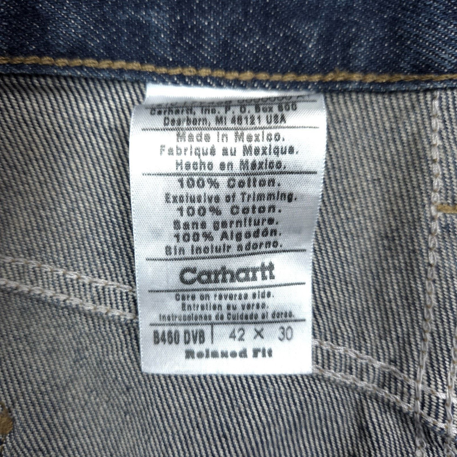 Carhartt Carhartt Jeans Mens 42x30 Relaxed Fit Straight B460 DVB Size US 42 / EU 58 - 3 Thumbnail