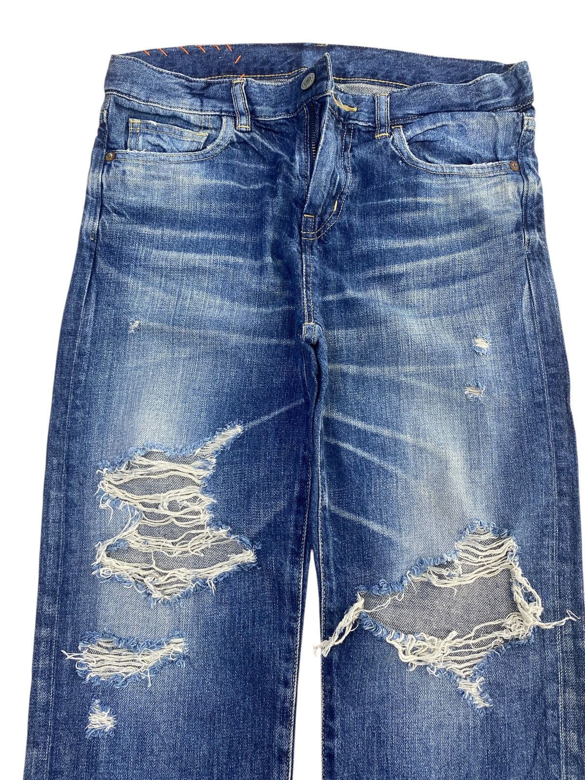 Japanese Brand Japanese Brand Whiskers Faded Wash Style Distressed Jeans Size US 30 / EU 46 - 2 Thumbnail