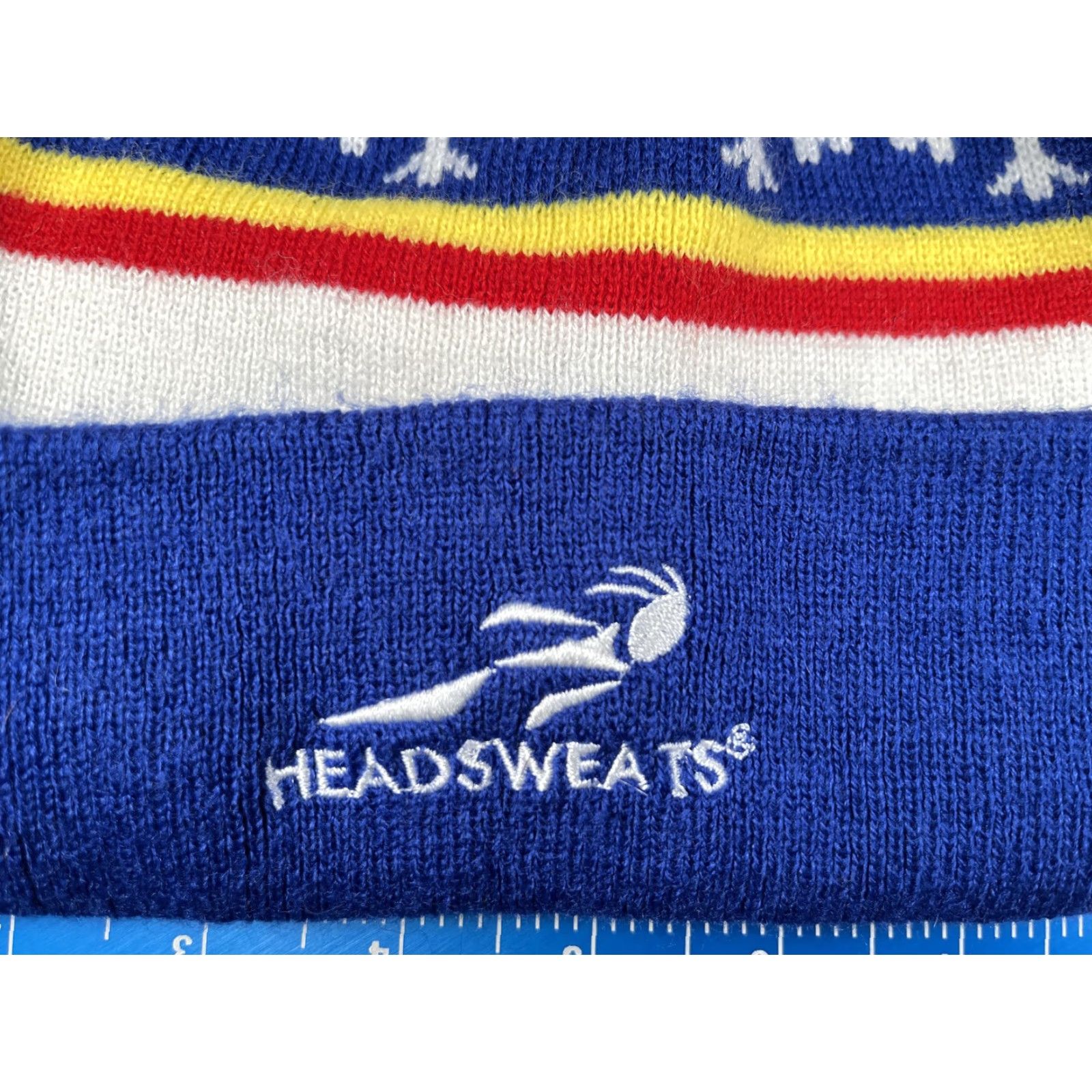 Vintage VINTAGE Headsweats Hat Beanie Mens One Size Blue Snowflake Reversible Winter Holiday Size ONE SIZE - 2 Thumbnail