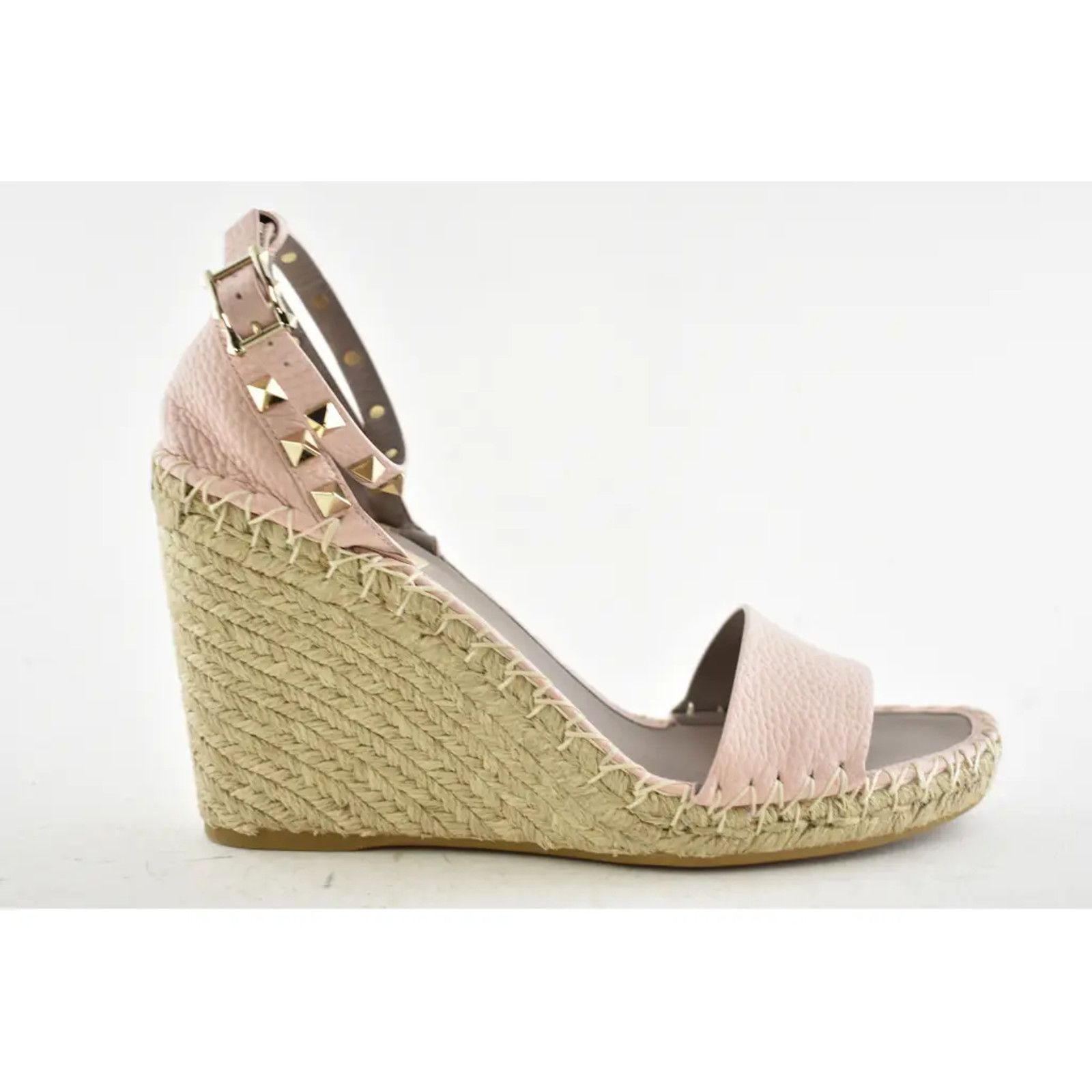 Valentino Rockstud 40D Ankle Strap Platform Wedge Sandal Heel 40 Size US 10 / IT 40 - 2 Thumbnail