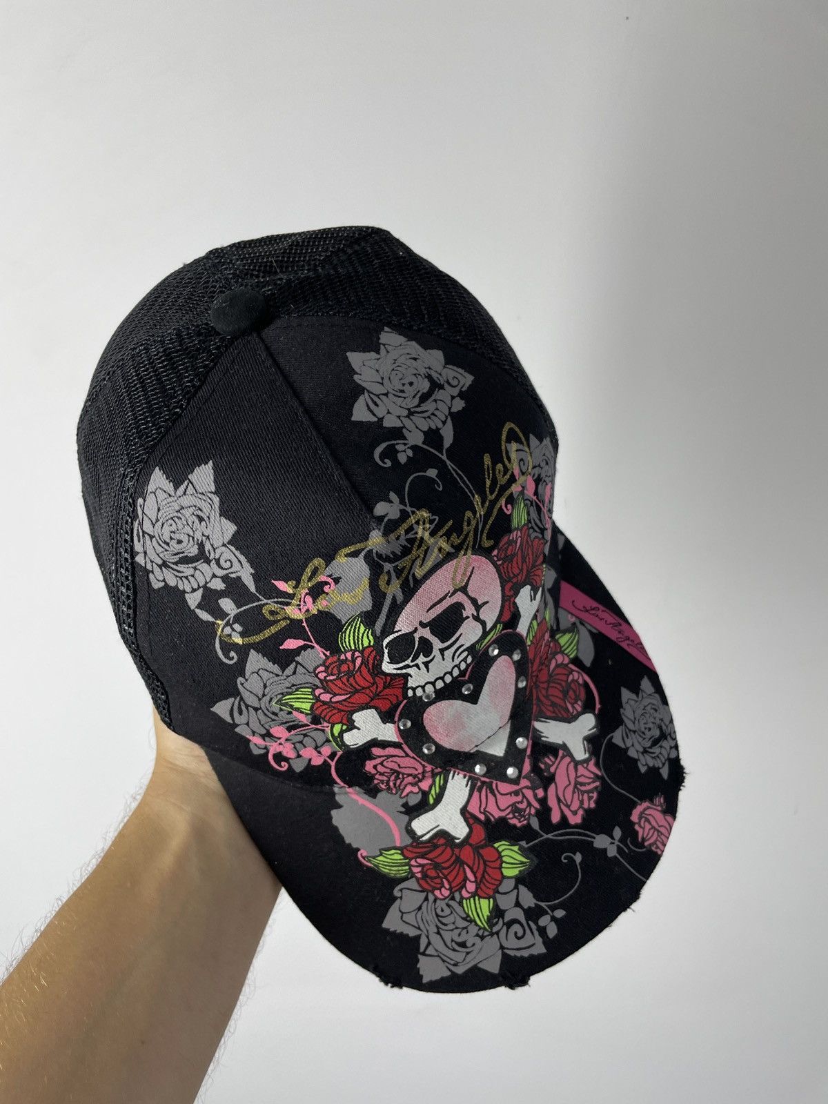 Japanese Brand × Vintage Vintage Black y2k cap hat ed hardy style Size ONE SIZE - 5 Thumbnail