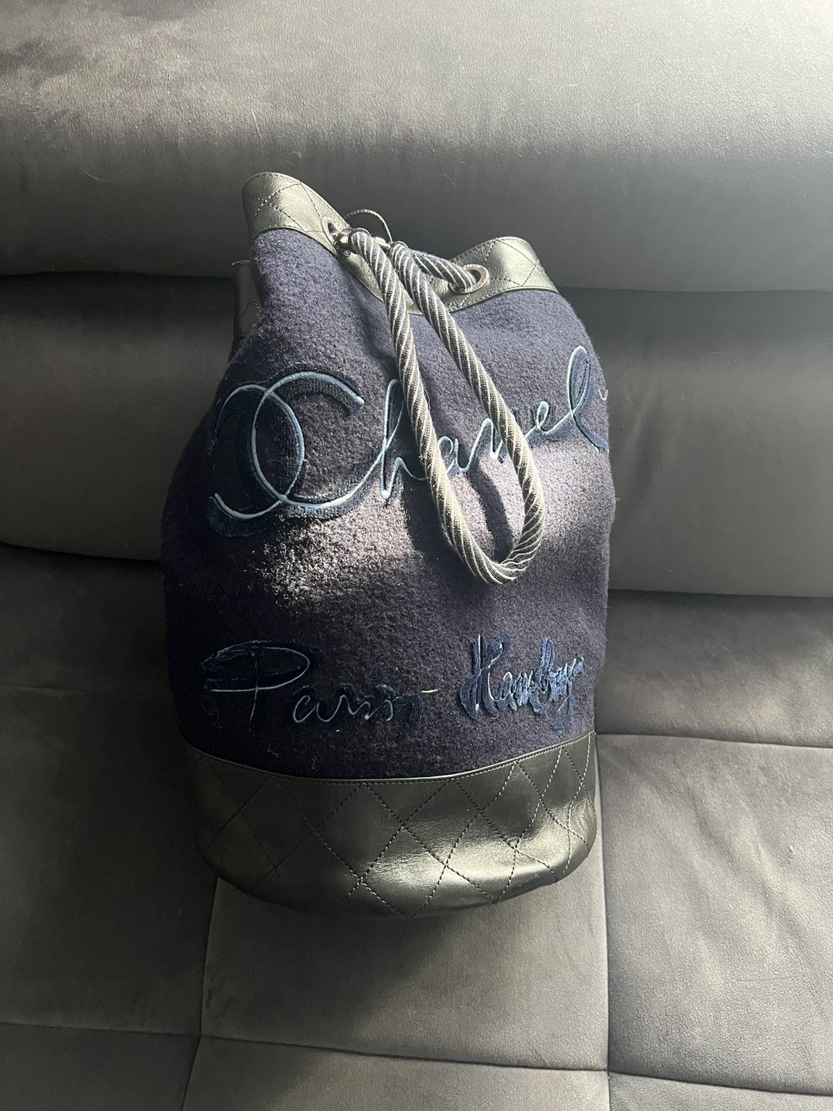 image of Backpack Chanel Hamburg Paris in Navy, Women's