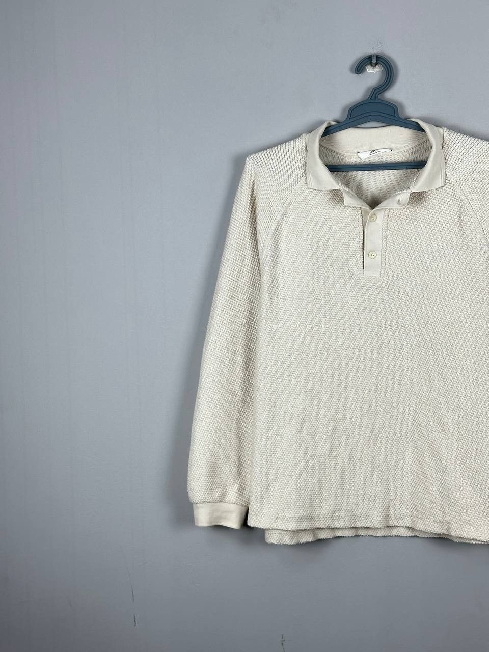 Mr P. Mr. P. Cotton Beige Long Sleeve Polo Knit Sweater Size US L / EU 52-54 / 3 - 2 Thumbnail