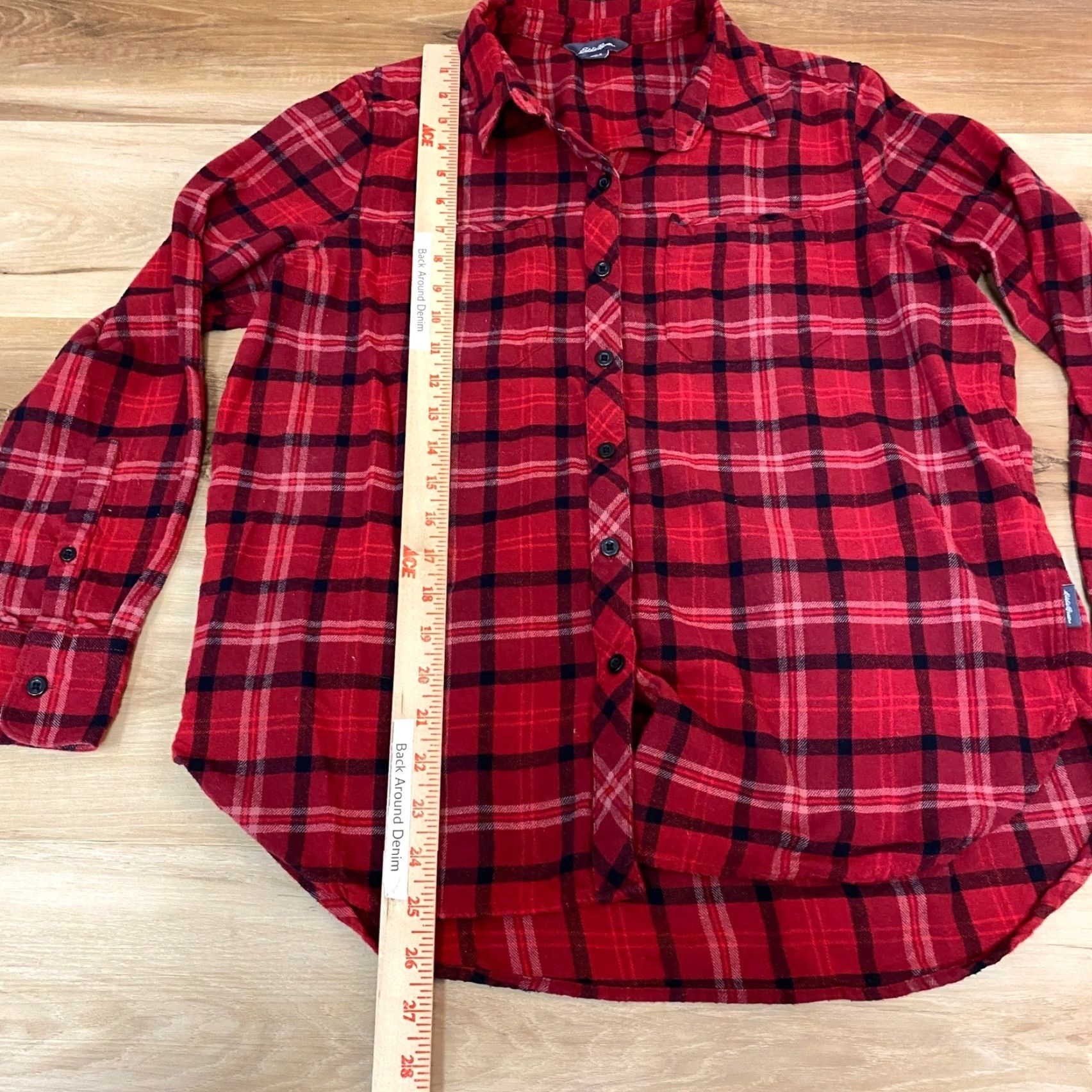 Eddie Bauer Eddie Bauer Women's Red Black Plaid Flannel Shirt Long Sleeve Button-Up L Womens Size L / US 10 / IT 46 - 5 Thumbnail