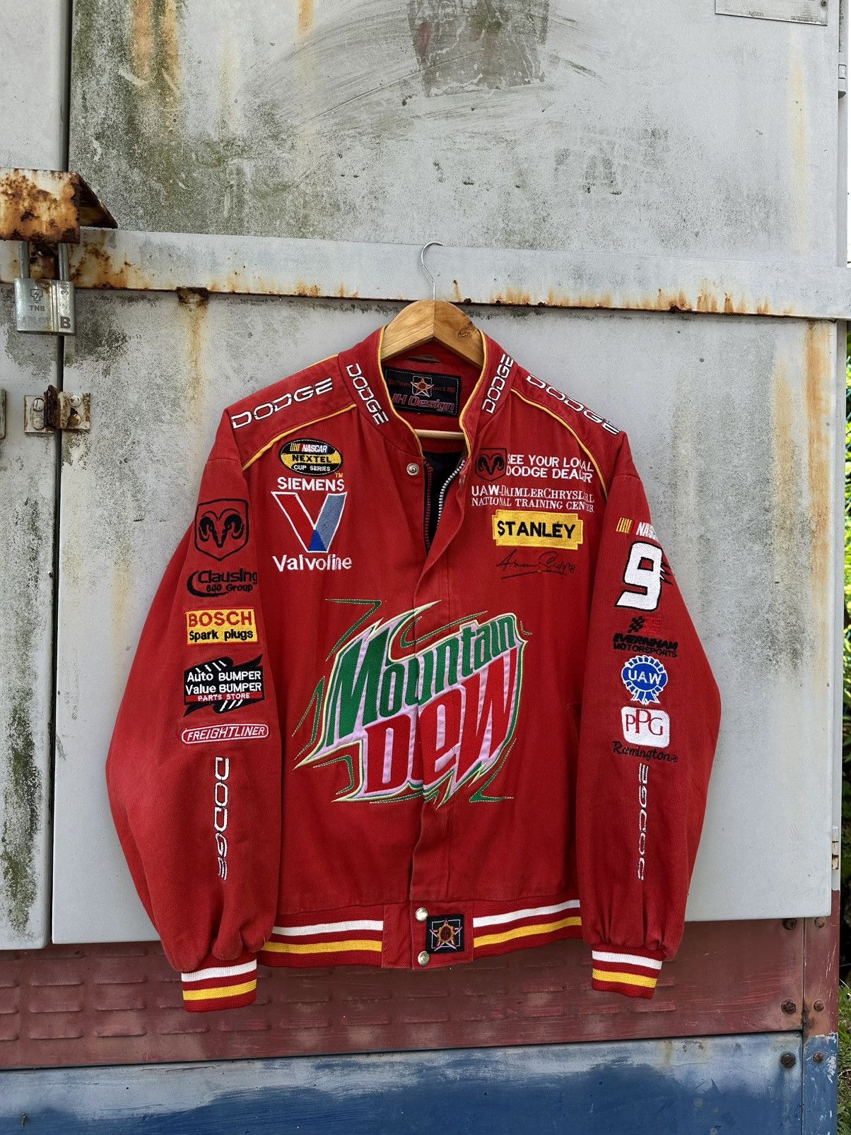 NASCAR 👹Vintage Faded NASCAR Mountain Dew Racing Bomber Jacket Size US L / EU 52-54 / 3 - 3 Thumbnail