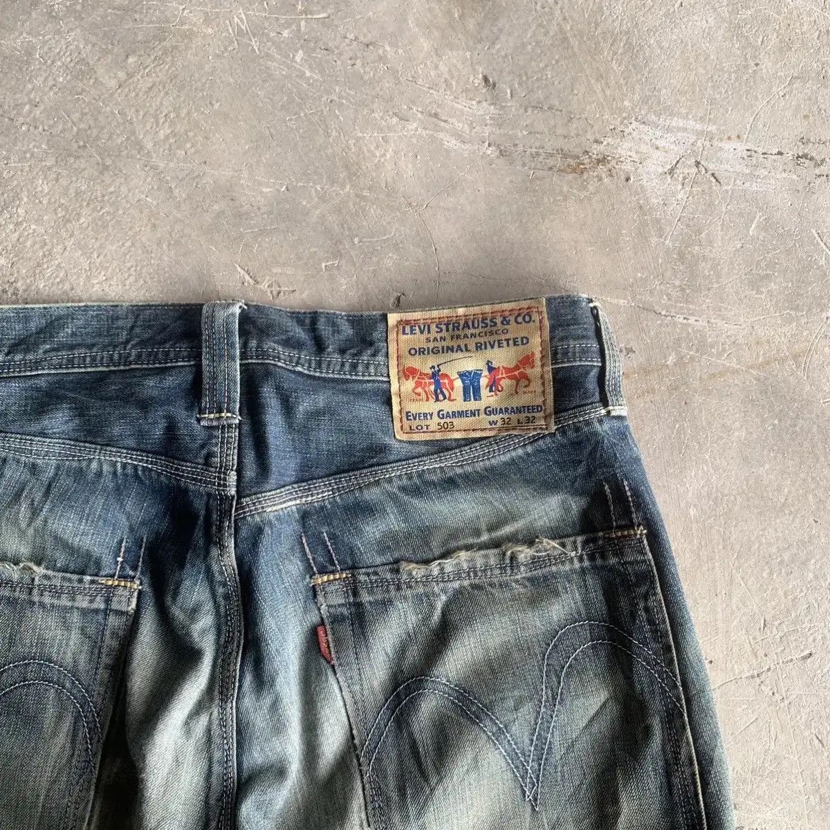 Levi's Levi’s 503XX Jeans Mudwash 32x31 Distressed Denim Pants Size US 32 / EU 48 - 17 Thumbnail