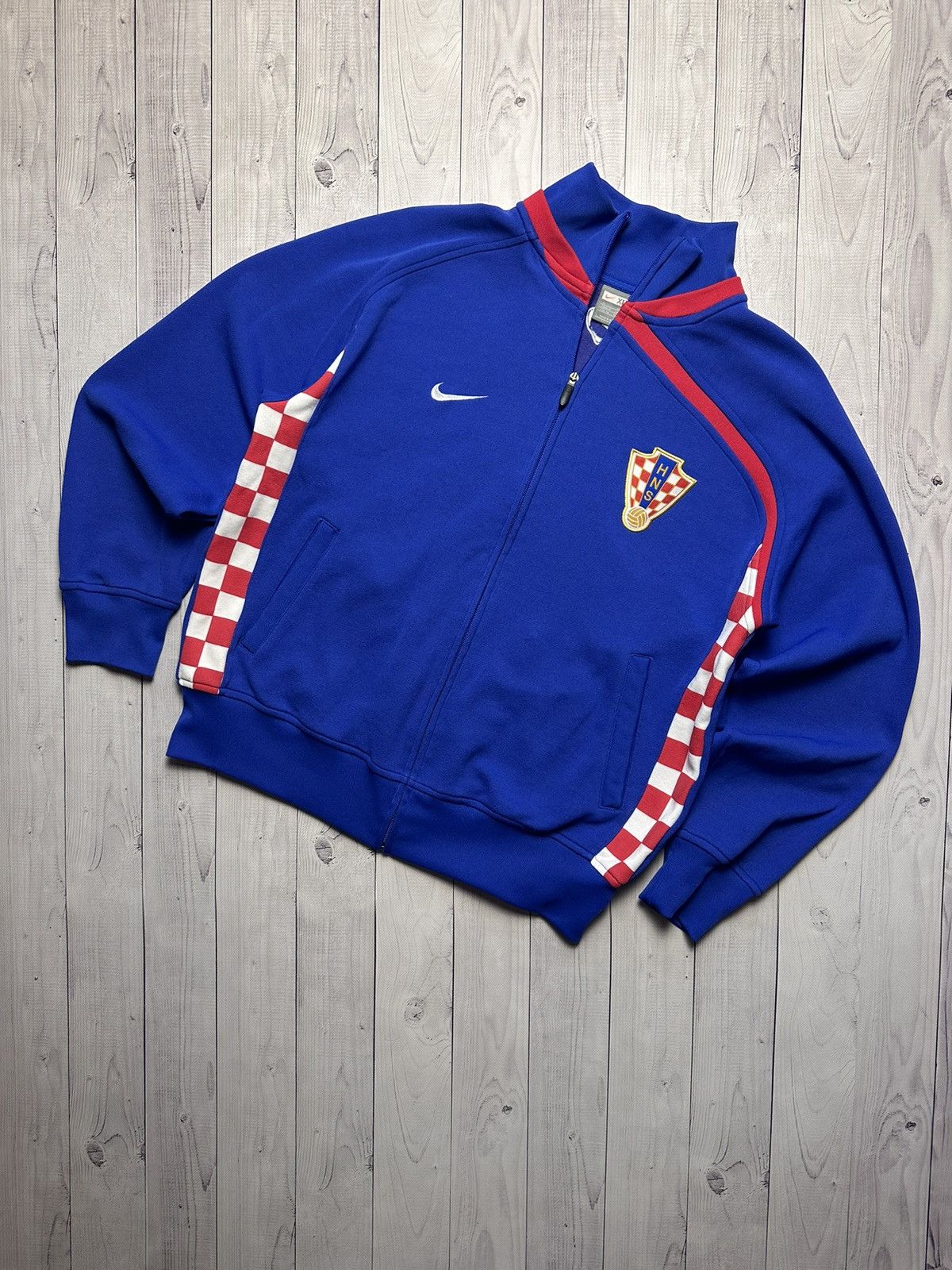 image of Vintage Nike Hrvatska Soccer Jacket Croatia Size L/xl in Blue, Men's