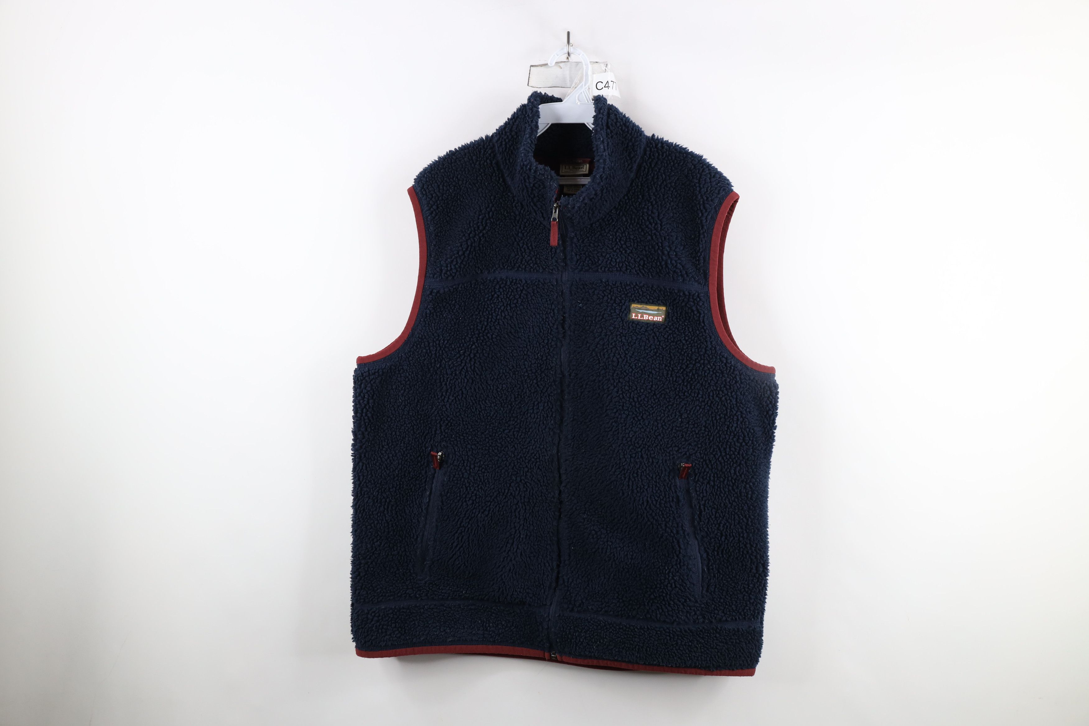 L.L. Bean Vintage LL Bean Deep Pile Fleece Full Zip Vest jacket Blue Size US XL / EU 56 / 4 - 1 Thumbnail