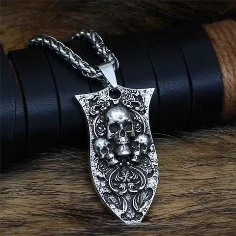 Jewelry Gothic Dark Style Skull Pendant Necklace Size ONE SIZE - 3 Thumbnail