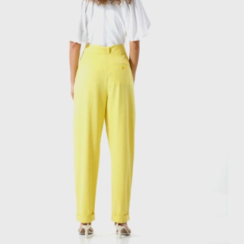 Tanya Taylor Tanya Taylor Tyler Cuffed Pleated Belted Pants Daffodil 4 Size 27" / US 4 / IT 40 - 4 Thumbnail