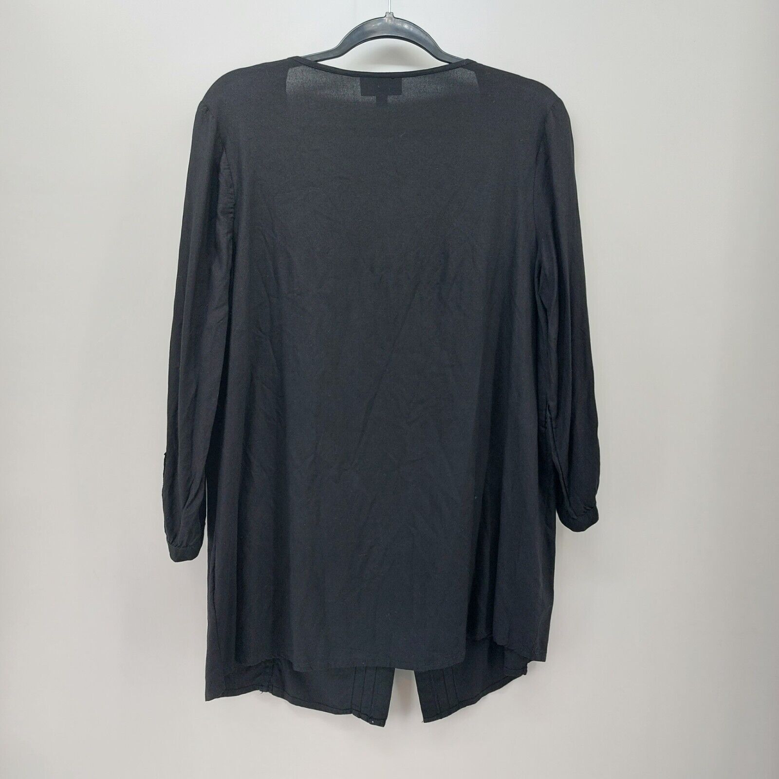 Other JM Collection Womens Black 3/4 Sleeve Blouse Pleated Button Size XL / US 12-14 / IT 48-50 - 2 Thumbnail