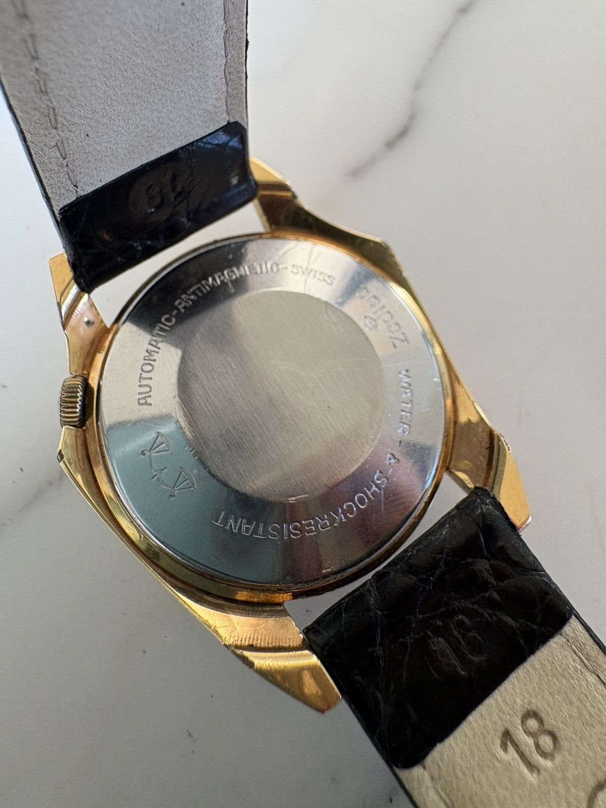 Other Zodiac Olympos 703-918 VTG 70s Mystery Dial 17J Swiss Auto Size ONE SIZE - 8 Thumbnail