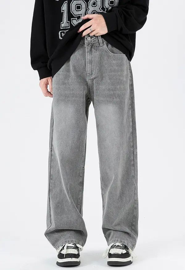Japanese Brand Hamada x Hada Casual washed distressed loose straight jeans Size US 32 / EU 48 - 1 Thumbnail