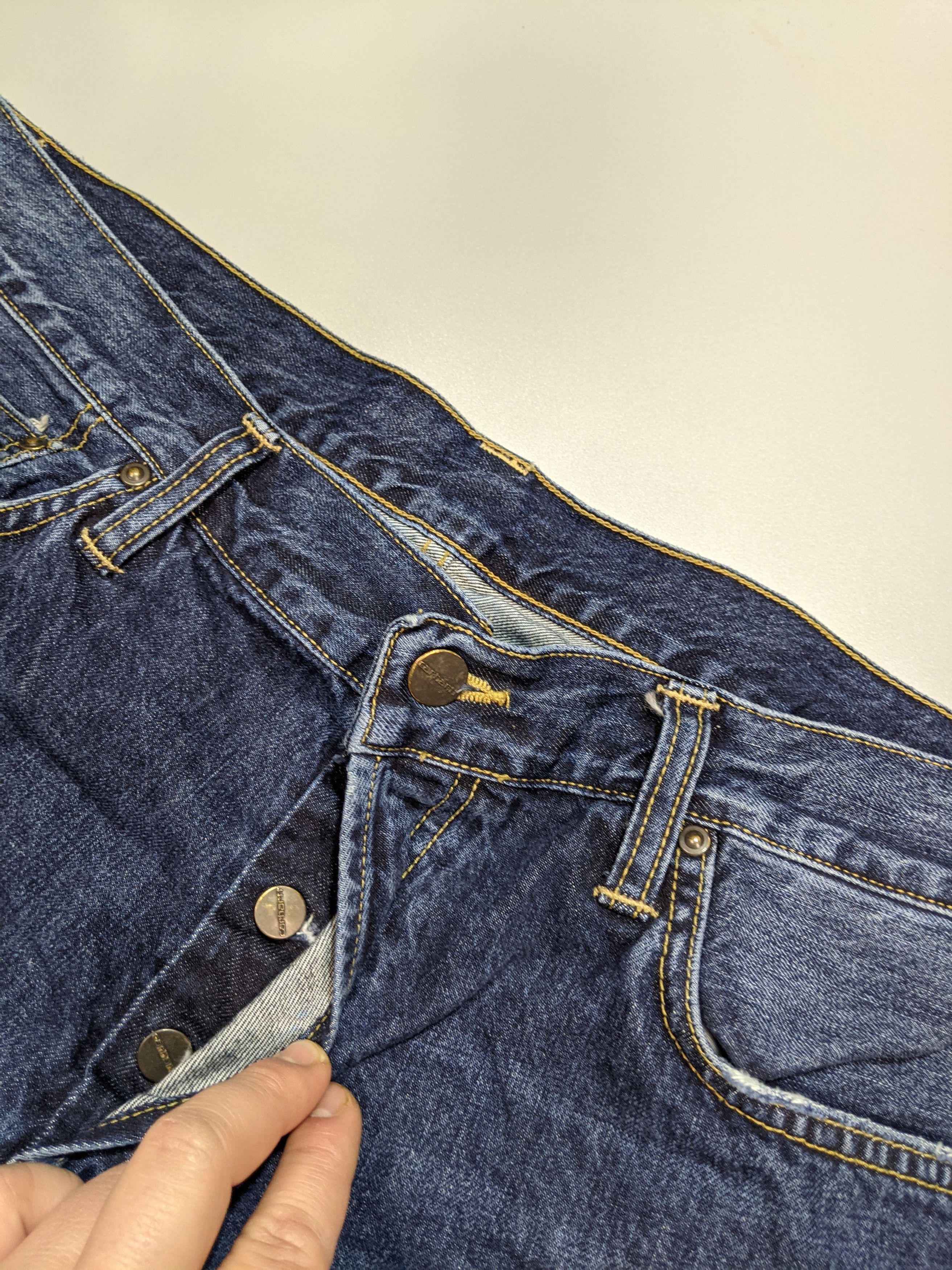 Carhartt × Vintage CARHARTT WIP Vintage Dark Blue Tapered Bottom Pants Jeans Size US 36 / EU 52 - 8 Thumbnail