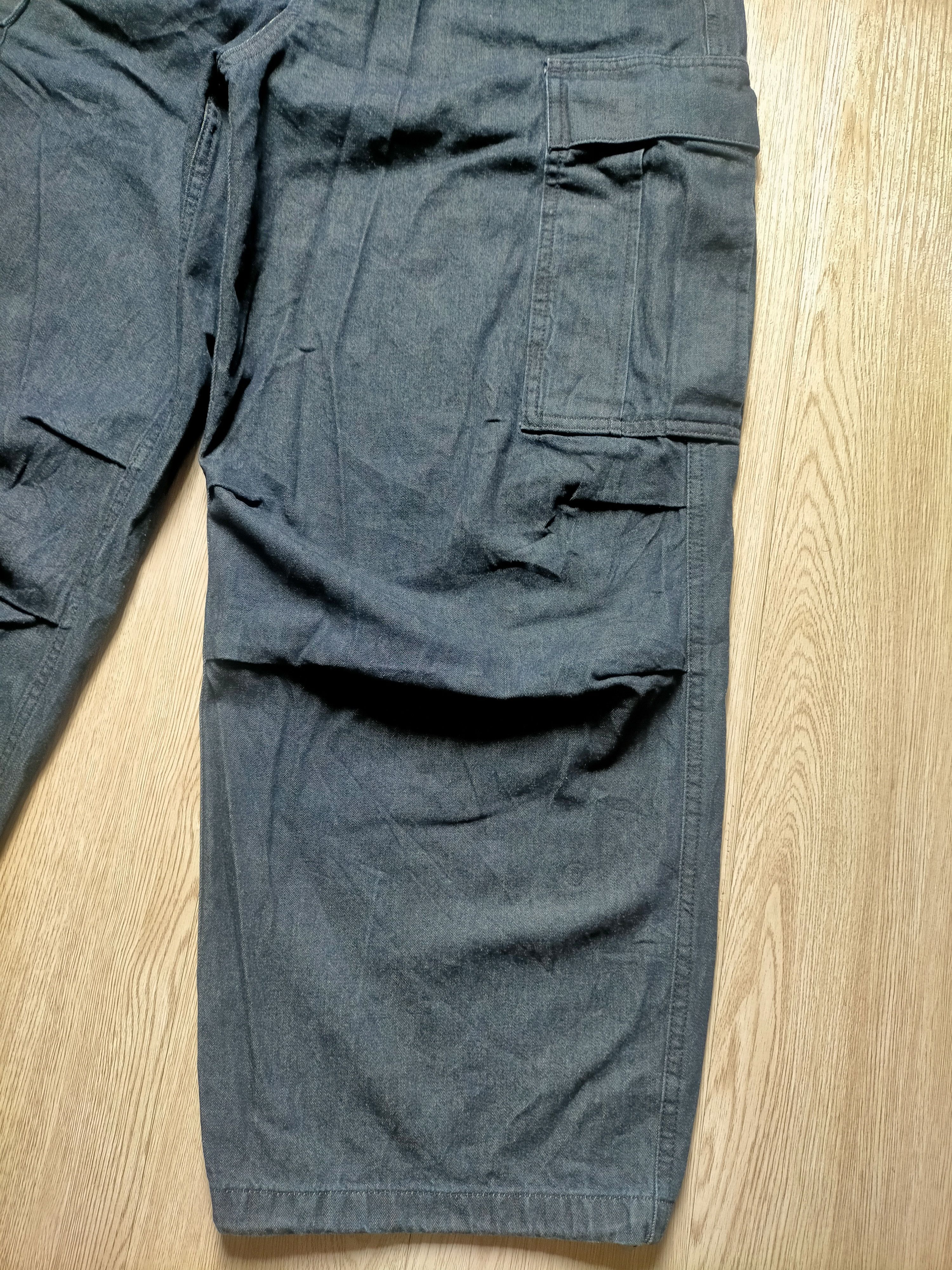 GU Parachute Denim Baggy wide Leg Cargo Jeans