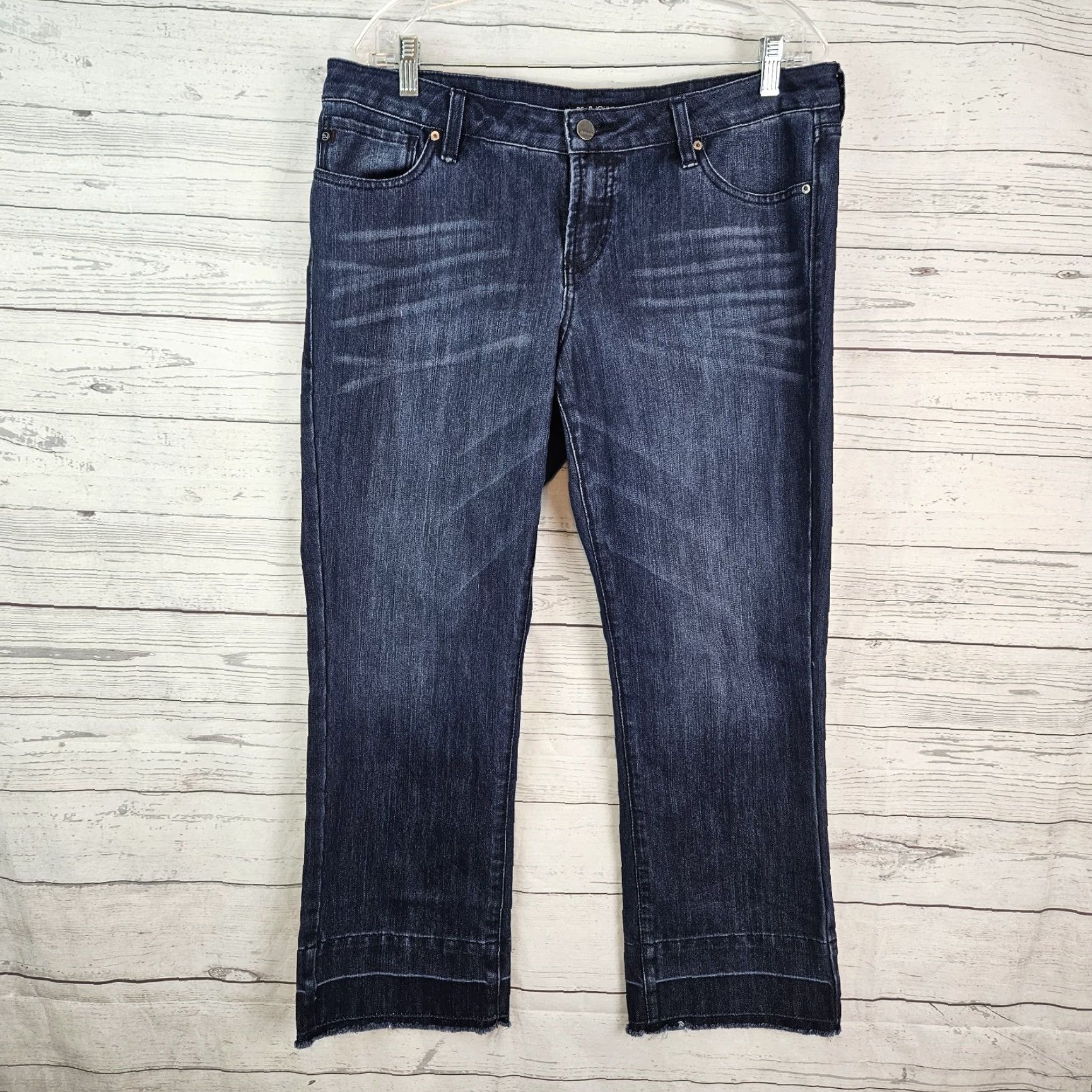 Vintage Dear John Karlie Cropped Jeans Sz 30 Blue Mid Rise Raw Hem Womens Size 30" / US 8 / IT 44 - 2 Thumbnail