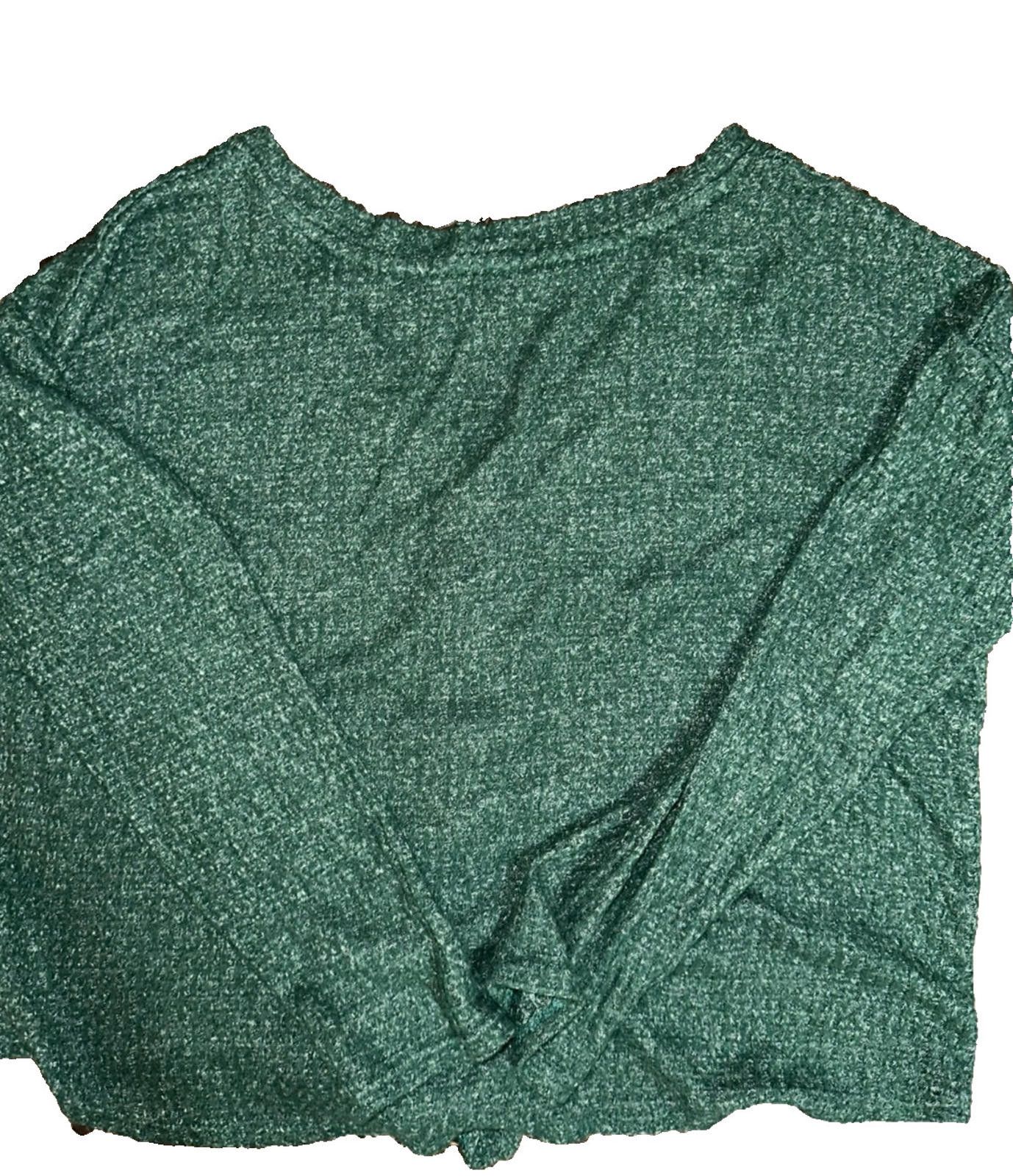 Designer Pink Rose Women’s Large Casual Blouse Soft Knit Green Size L / US 10 / IT 46 - 6 Thumbnail