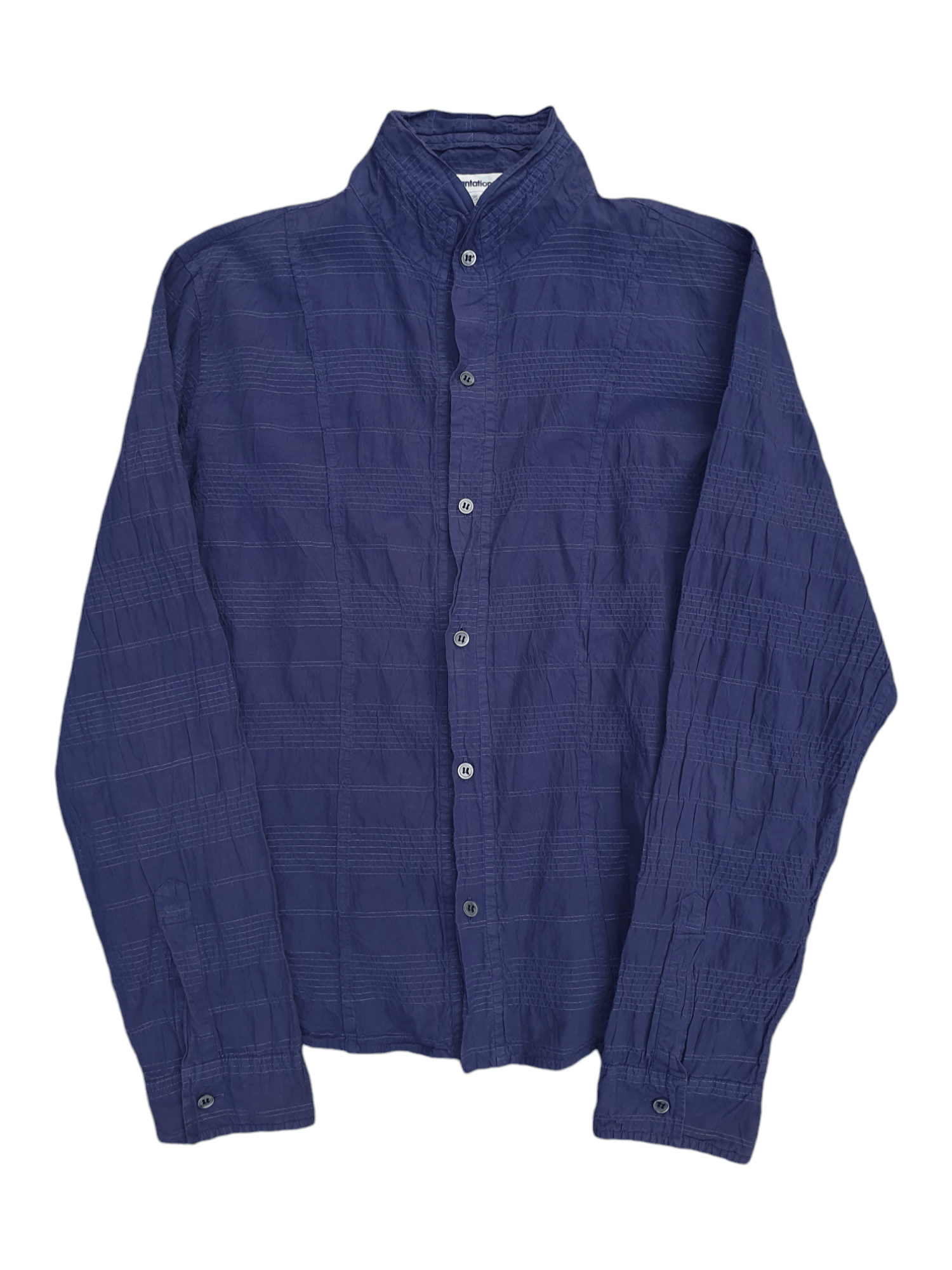 Homme Plisse Issey Miyake Pleated Indigo Dyed Mandarin Collar Shirt Size US S / EU 44-46 / 1 - 1 Thumbnail