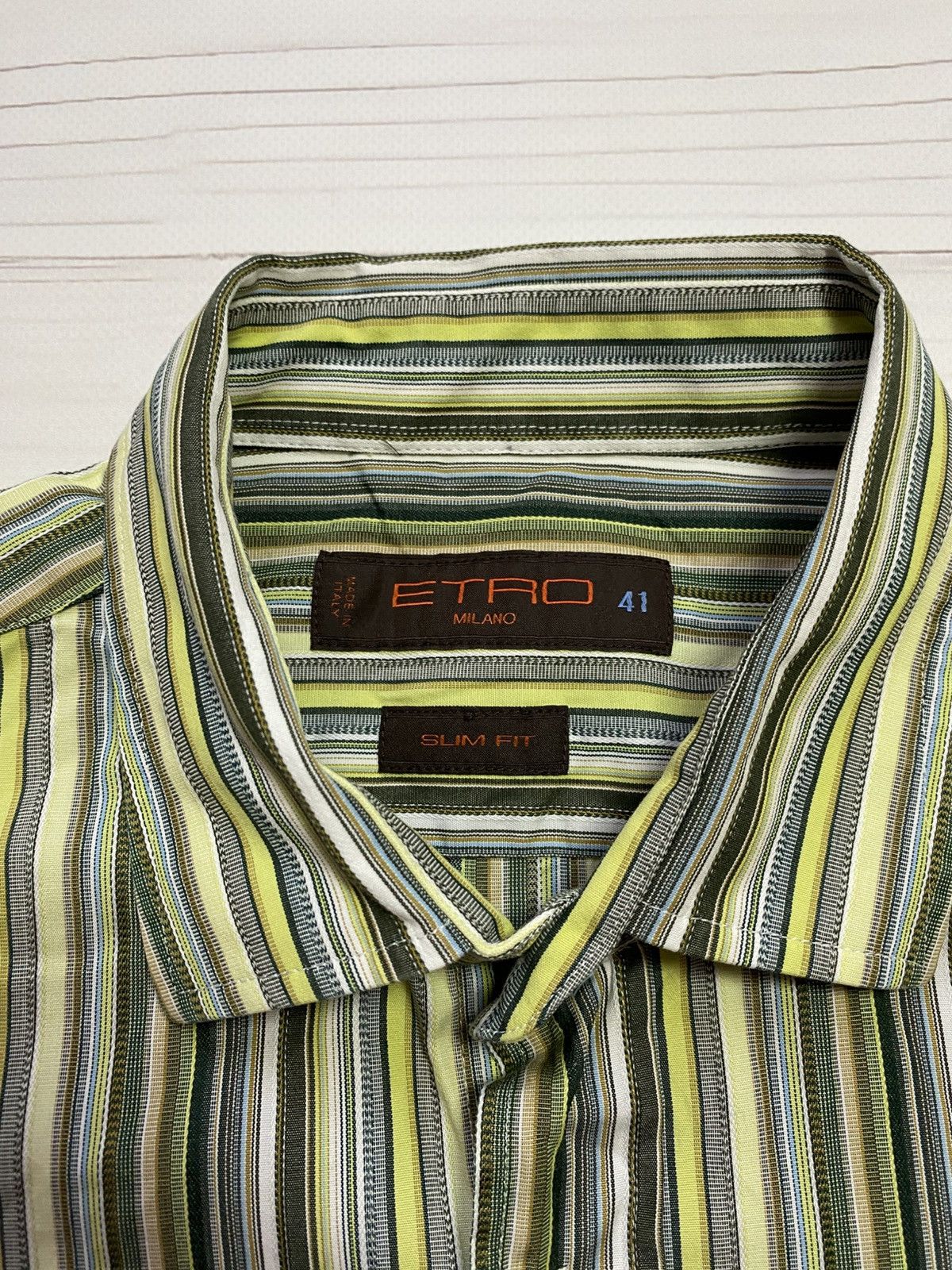 Etro × Vintage Vintage Etro Via Spartaco 3 striped designy button up shirt Size US L / EU 52-54 / 3 - 3 Thumbnail