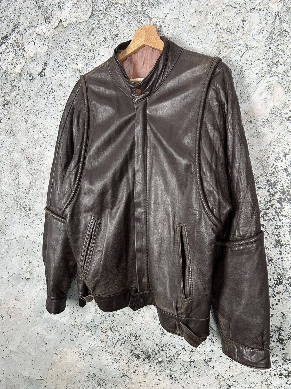 Genuine Leather Vintage Brown Leather Jacket Bomber Grunge Punk 90s Size US L / EU 52-54 / 3 - 2 Thumbnail