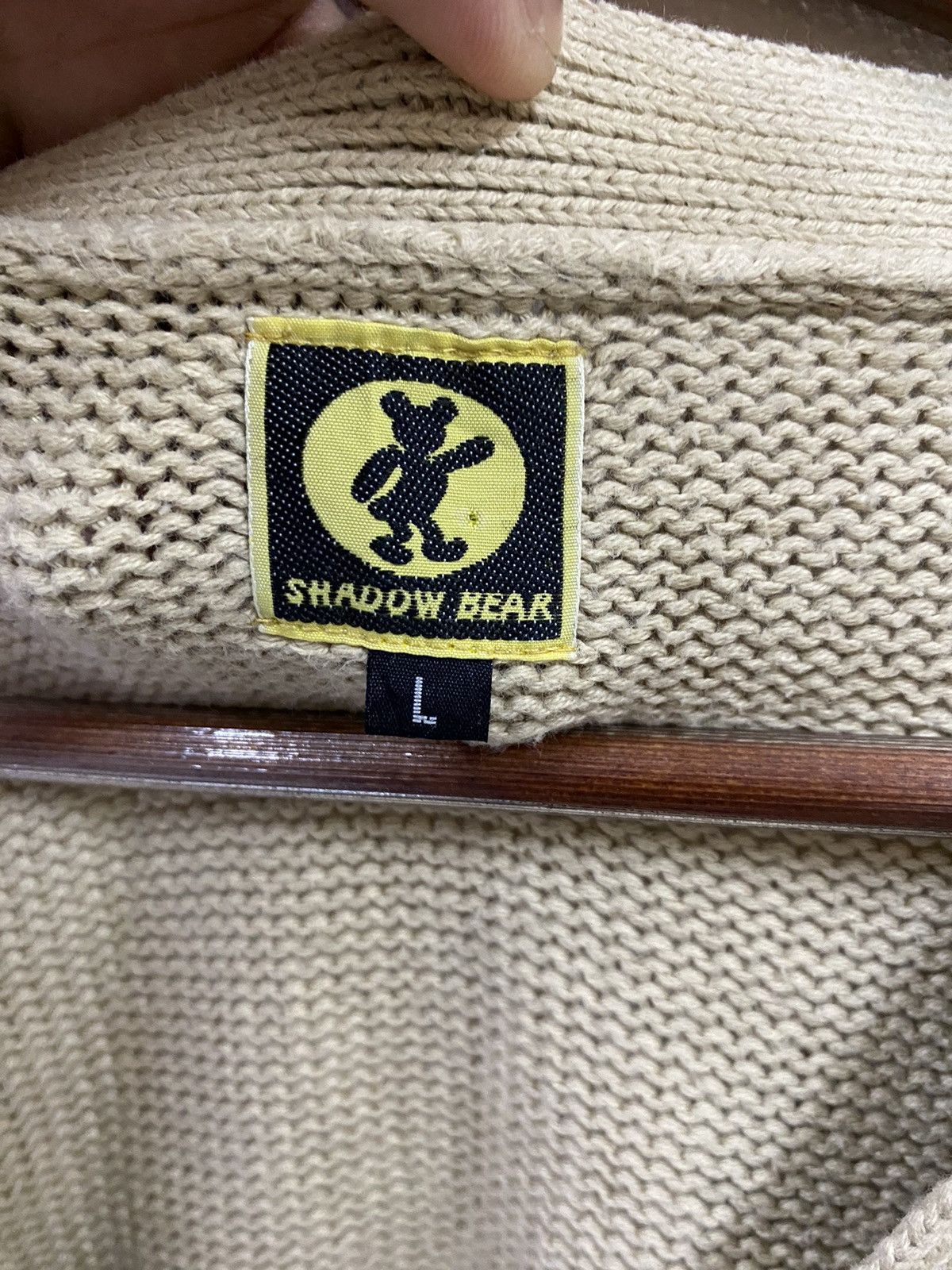 Japanese Brand × Vintage Vtg Shadow Bear Cardigan Knit Size US L / EU 52-54 / 3 - 6 Thumbnail