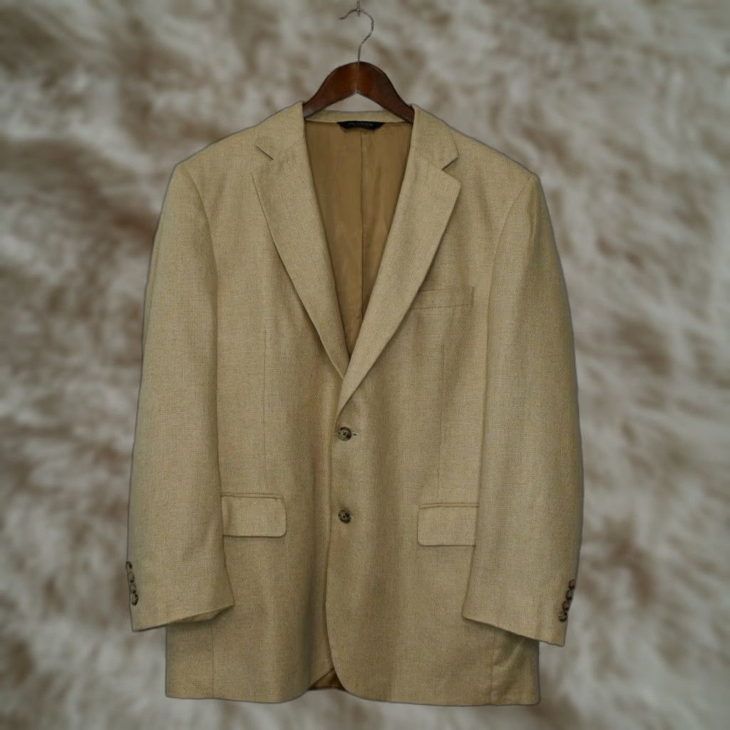 Jos. A. Bank Jos A Bank Sport Coat Single-Breasted 2 Button Beige Tan 44 Long Chest 48 Silk Jacket Mens Long Dry Clean Only Size US M / EU 48-50 / 2 - 1 Thumbnail