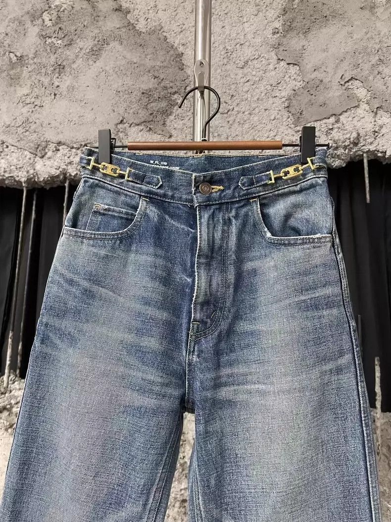 Celine Celine Chain Detail Denim Pants Size 26 27 Size US 26 / EU 42 - 3 Thumbnail