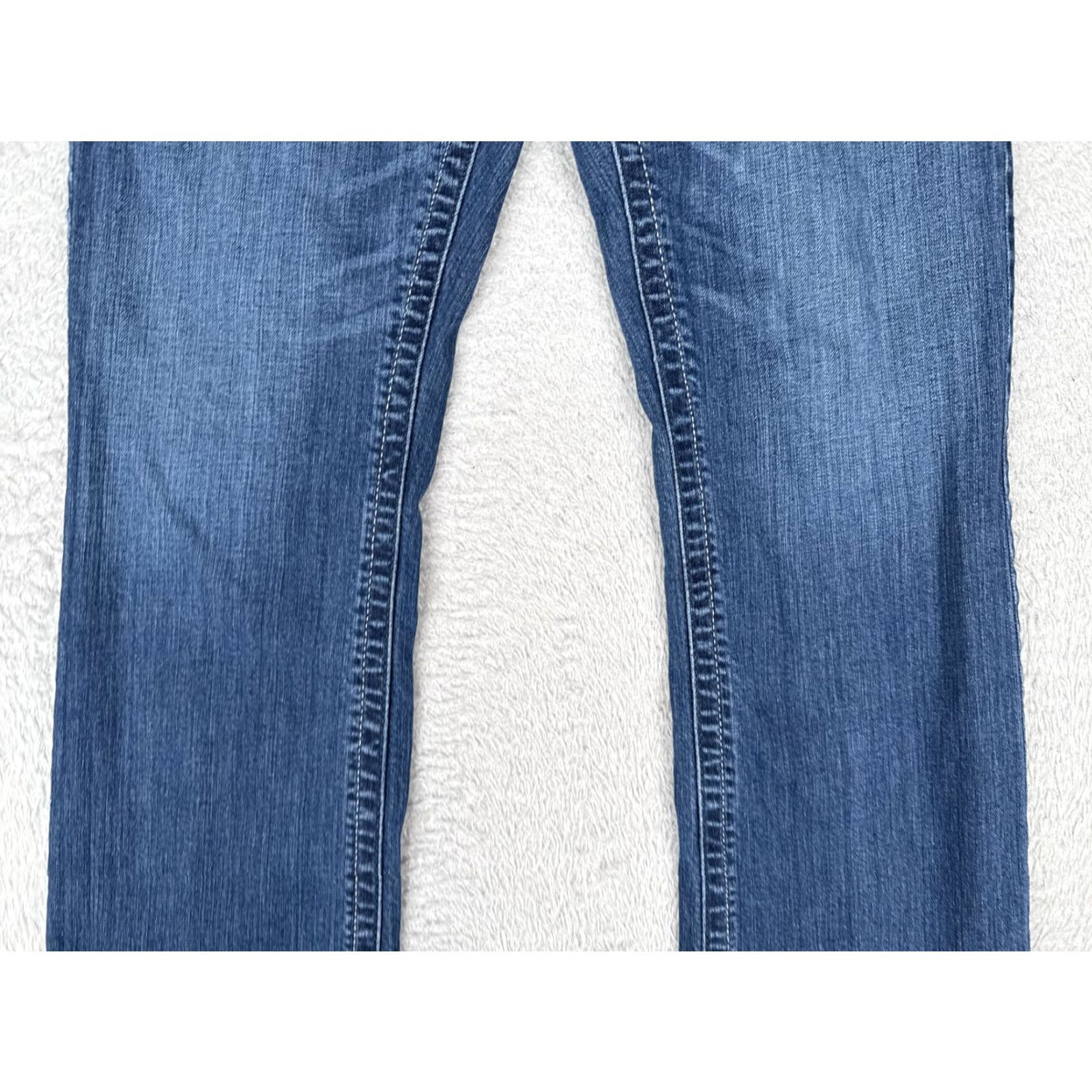 Vintage Cinch Jeans Womens 27x28 Blue Stretch Denim Ada Bootcut Mid Rise Western Cowgirl Size 27" / US 4 / IT 40 - 3 Thumbnail