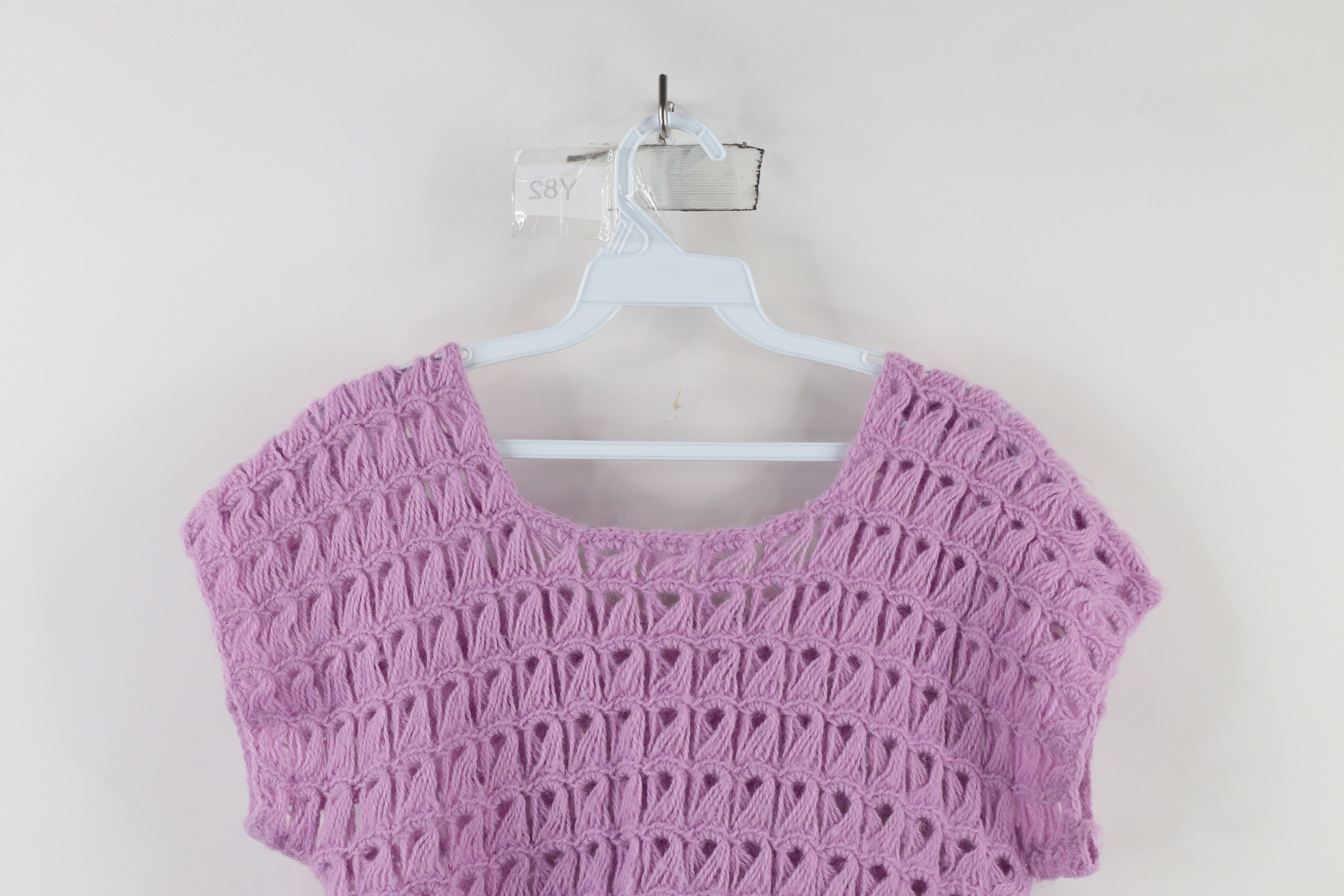 Vintage Vintage 60s 70s Boho Chic Hippie Sweater Blouse Top Purple Size S / US 4 / IT 40 - 7 Thumbnail