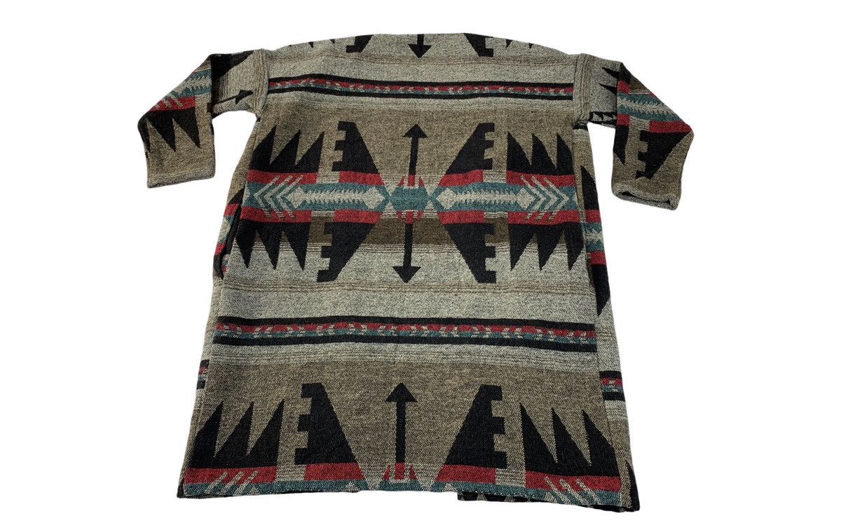 Vintage 90s Radarista Aztec Navajo Blanket Wool Wrap Cardigan Size L / US 10 / IT 46 - 2 Thumbnail