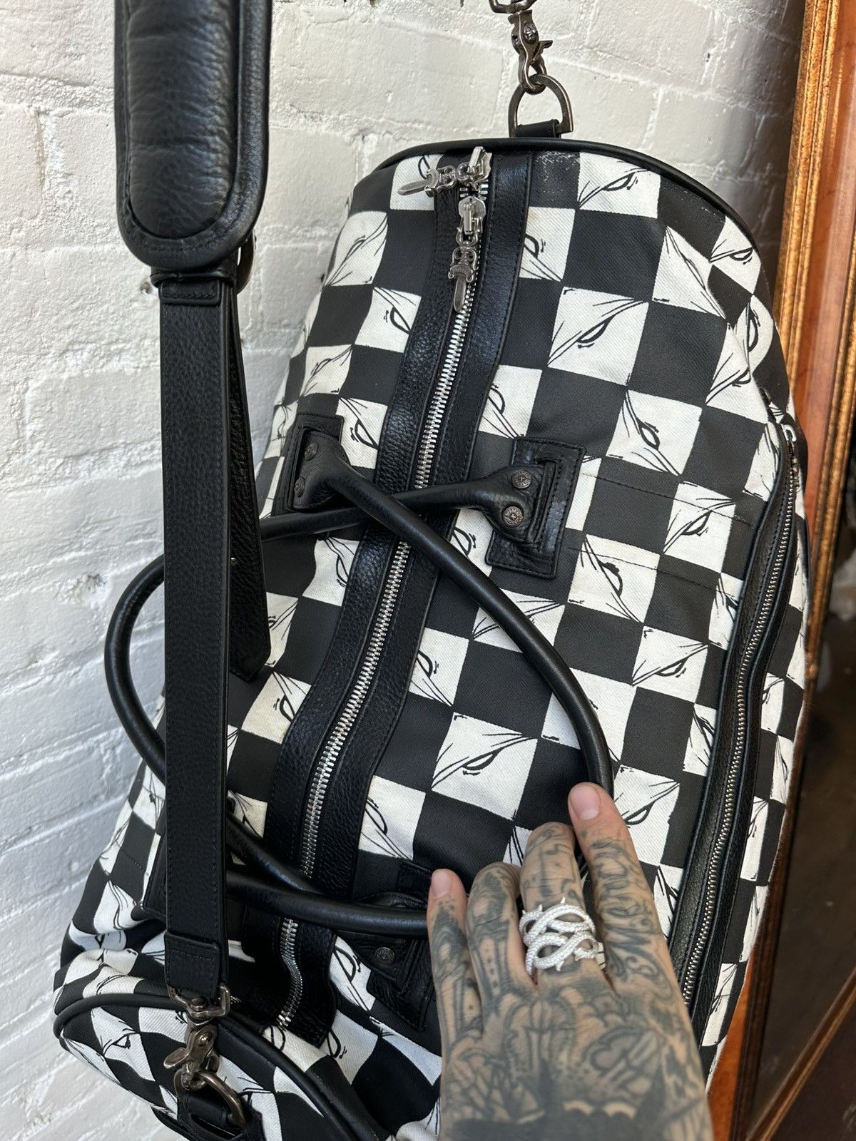 Chrome Hearts Chrome Hearts XXL DUFFLE 2022 Mattyboy NYFW CHECKERD BAG Size ONE SIZE - 6 Thumbnail