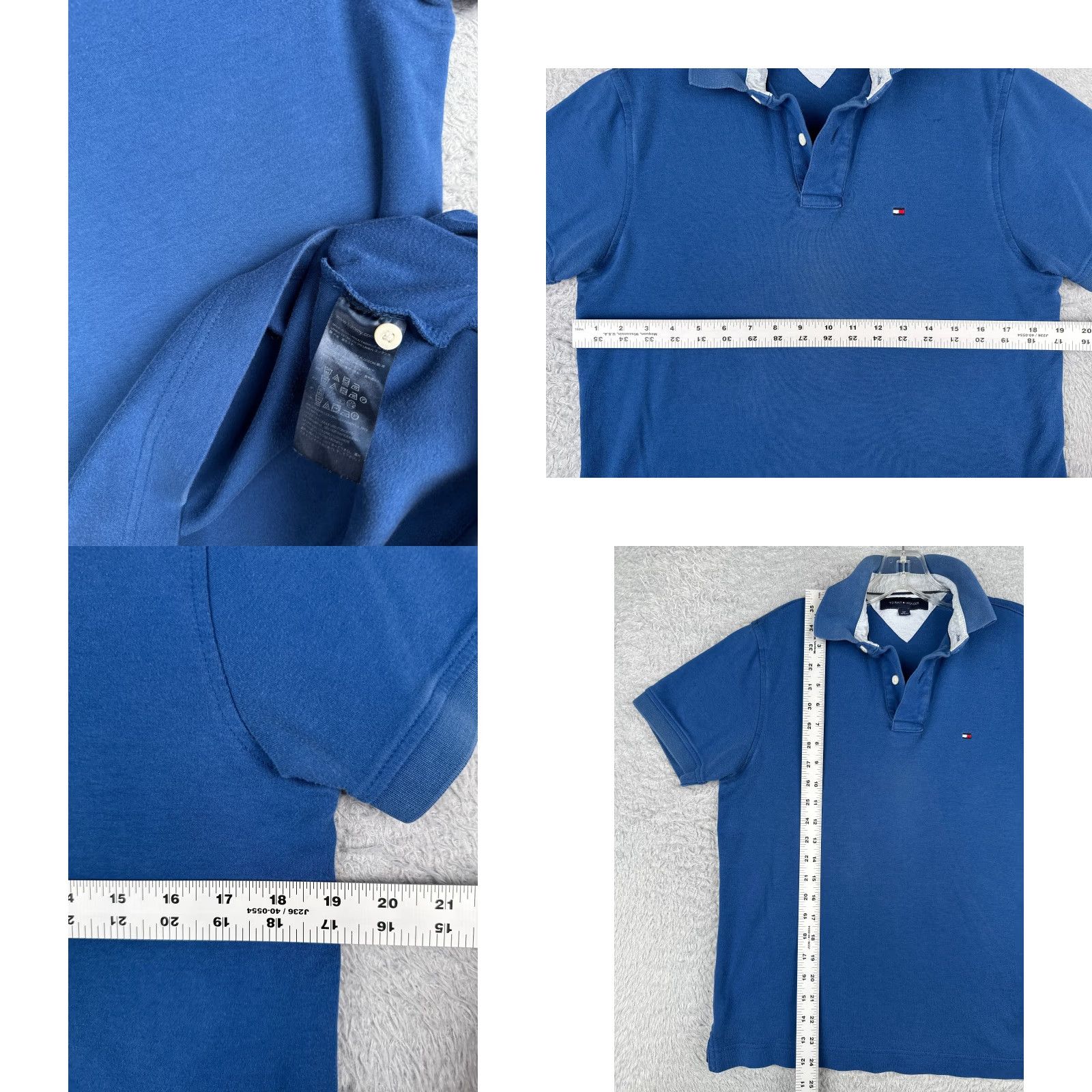 Tommy Hilfiger VINTAGE Tommy Hilfiger Polo Shirt Men Small Petite Blue 100% Cotton Jersey Slim Fit Adult Small Blue Polo Mens Size US S / EU 44-46 / 1 - 8 Thumbnail