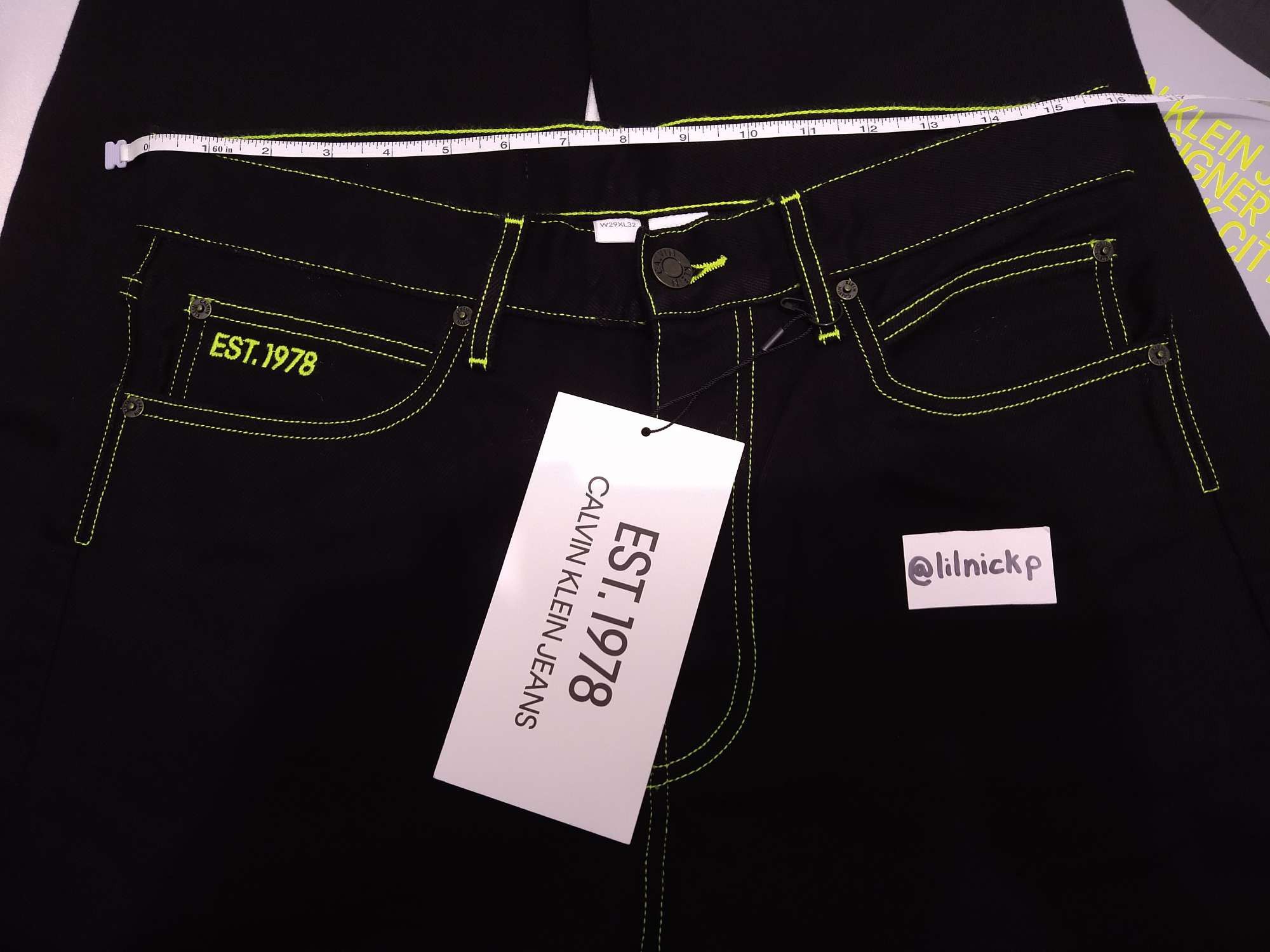 Calvin Klein 205W39NYC EST. 1978 Baggy Black Hole Jeans Size US 29 - 5 Thumbnail