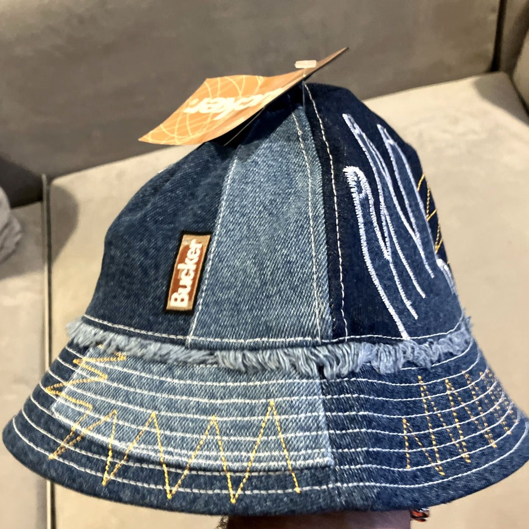 Denime Bucker Jeans JNCO Denim Mashup Embroidered Bucket Hat Size S/M NWT RARE Size US 29 - 4 Thumbnail