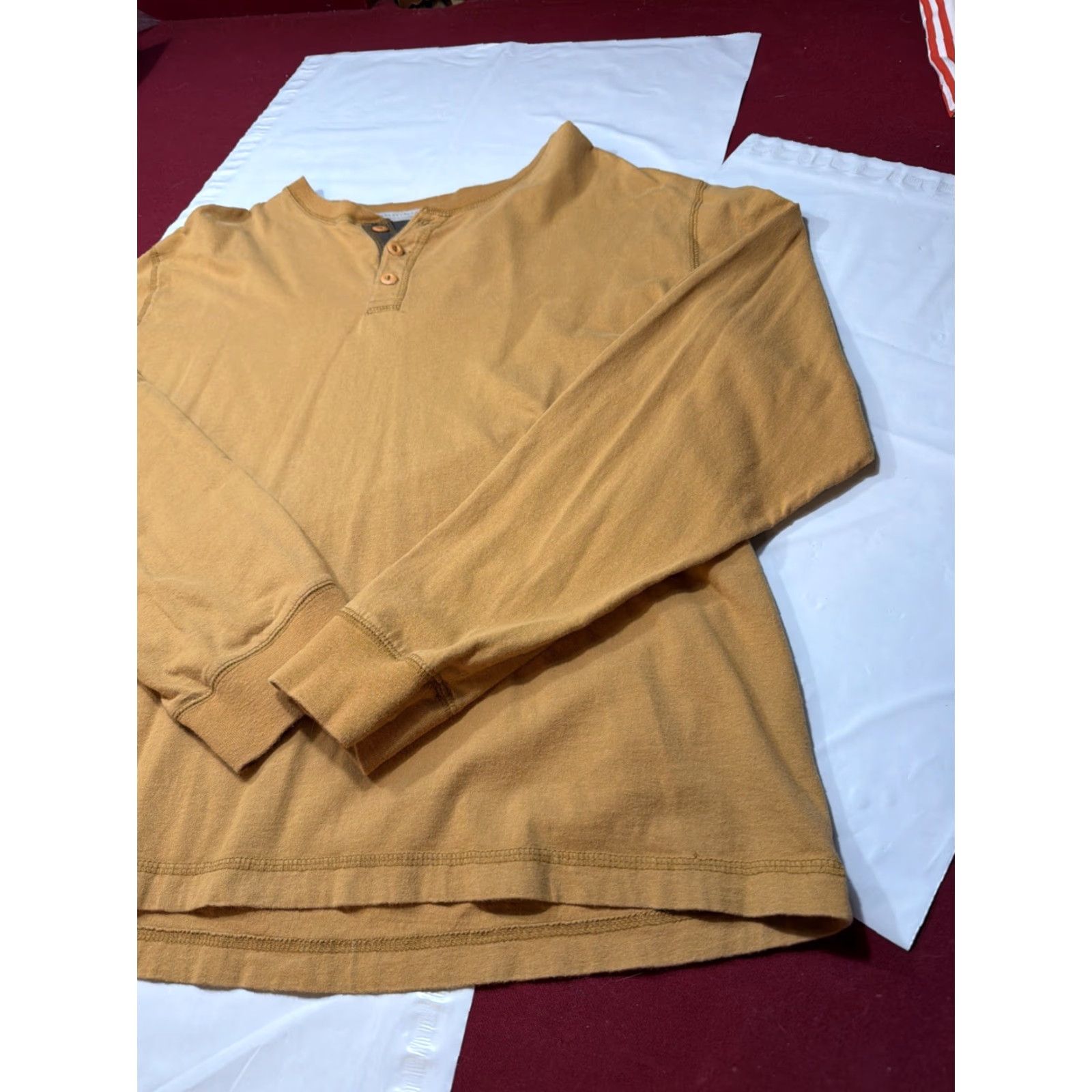 Vintage VINTAGE Ruff Hewn Henley Shirt XL Mens Brown Cotton 90s Grunge Button Neck Pullover Well Worn Relaxed Casual Workwear - Mens Size US XL / EU 56 / 4 - 3 Thumbnail