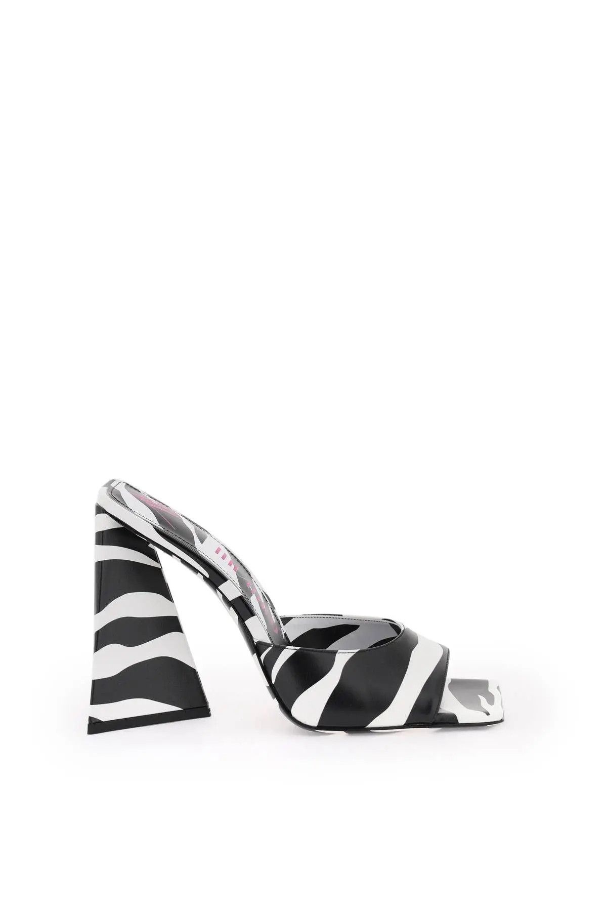 image of The Attico O1S22I1N1223 Devon Mule Shoess In White Black Shoes, Women's (Size 8)