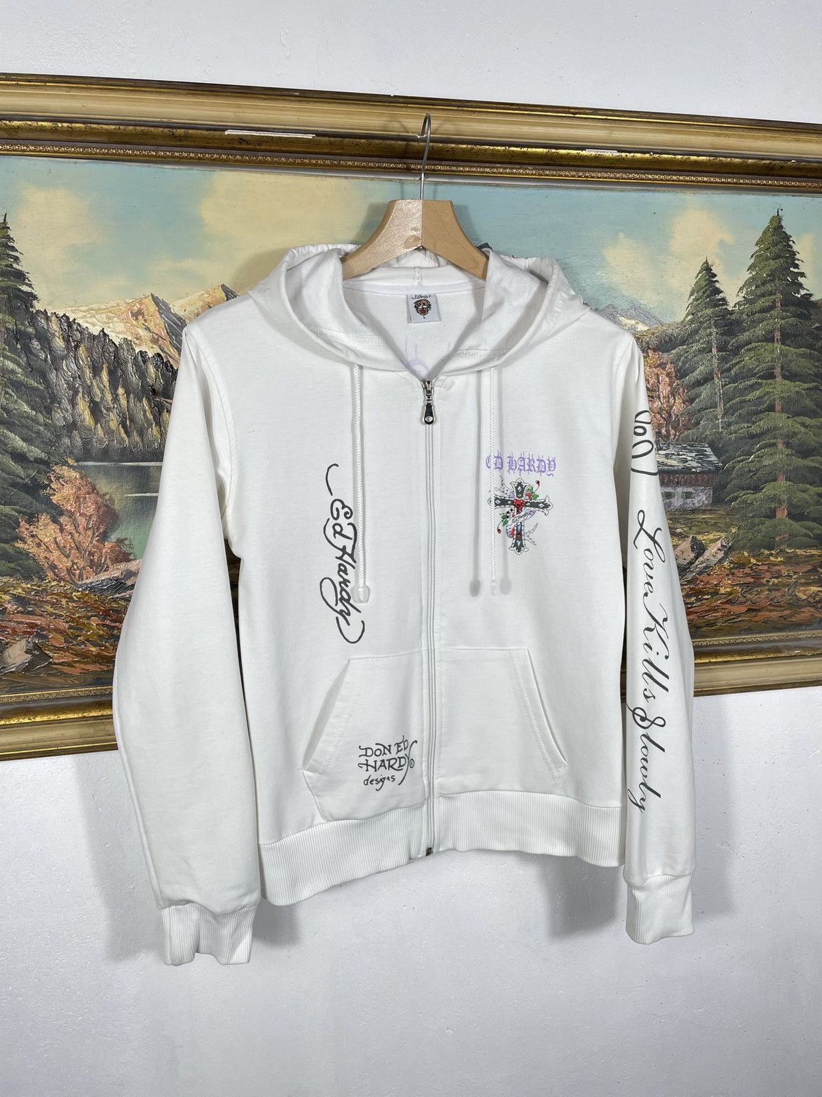 Christian Audigier Ed Hardy Retro 00s Hoodie Cyber Grunge Avant Garde Swag Drip Size US S / EU 44-46 / 1 - 3 Thumbnail