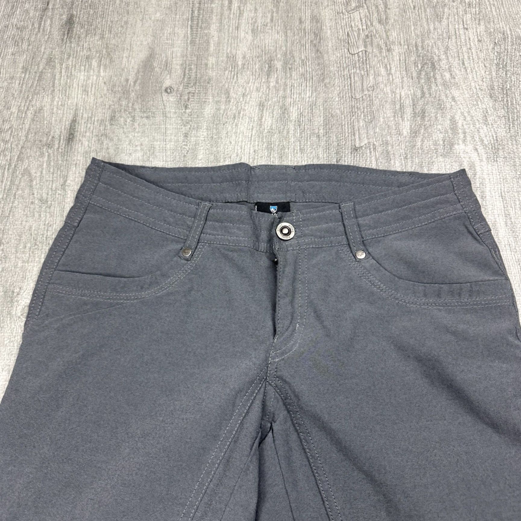 Vintage WOMENS KUHL TREKR KAPRI LIGHTWEIGHT STRETCH HIKING PANTS DARK GRAY ZIP POCKET 4 Size 27" / US 4 / IT 40 - 2 Thumbnail
