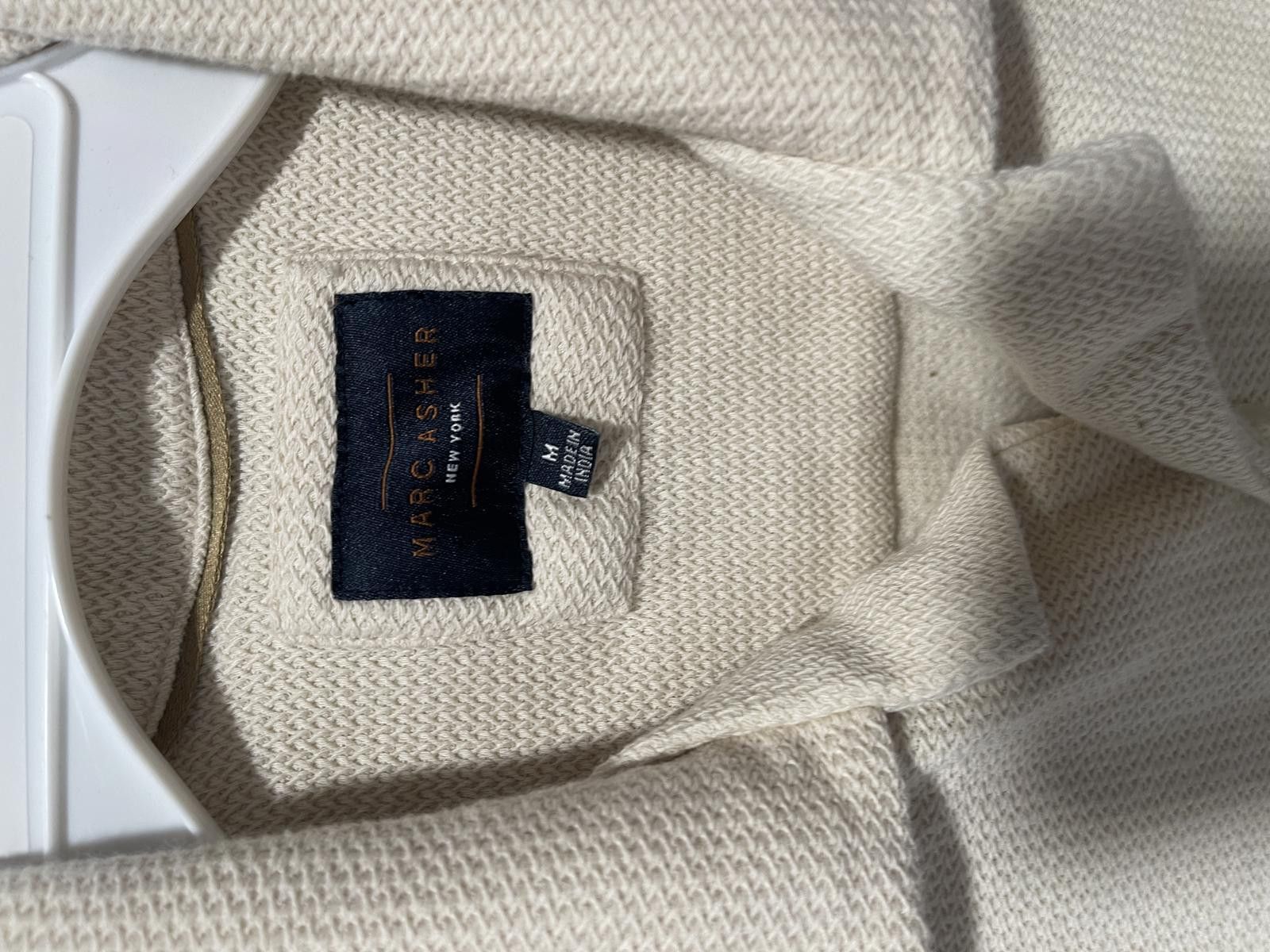 Marc O'Polo Marc Asher Cream Knit Short Sleeve Polo Shirt Medium Size US M / EU 48-50 / 2 - 3 Thumbnail