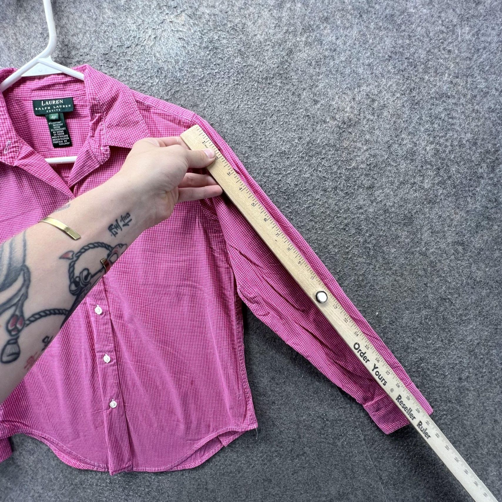 Ralph Lauren Lauren Ralph Lauren Shirt Womens Petite 4 Pink Button Front Long Sleeve Top Size S / US 4 / IT 40 - 2 Thumbnail