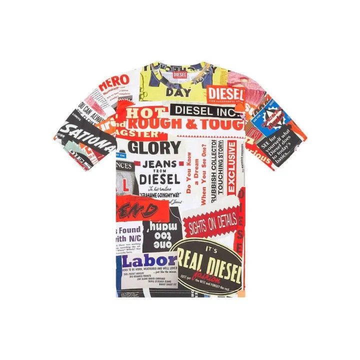 Diesel Diesel Multicolor Graphic Print T-Shirt 0079 Size US S / EU 44-46 / 1 - 1 Thumbnail