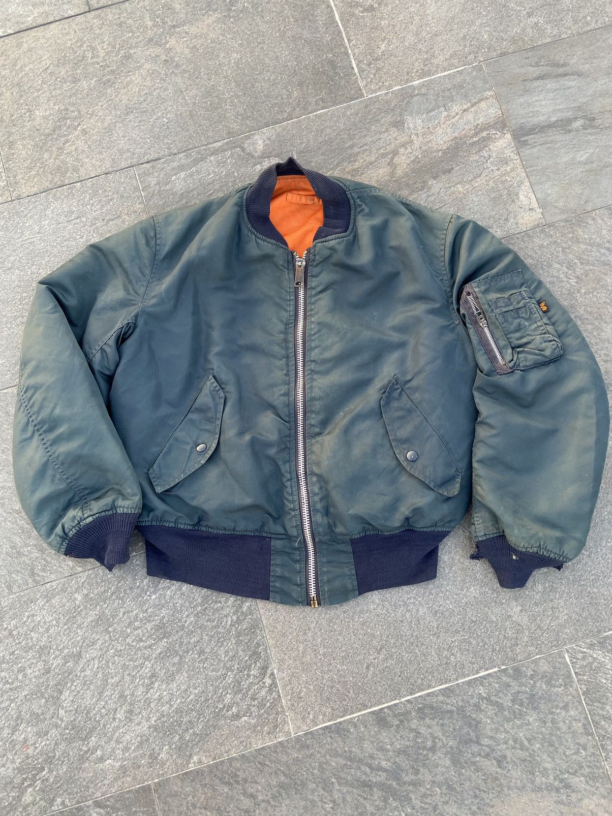 Alpha Industries Vintage Alpha Industries BOMBER flight jacket MA-1 Size US M / EU 48-50 / 2 - 2 Thumbnail