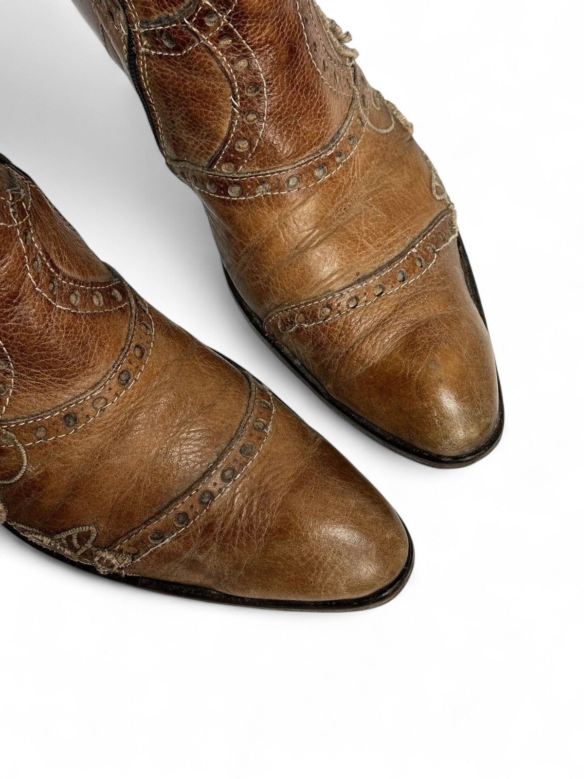 Western Rise Vintage U.S Navy Brown Leather Boots Military Workwear Style Size US 7 / EU 40 - 8 Thumbnail