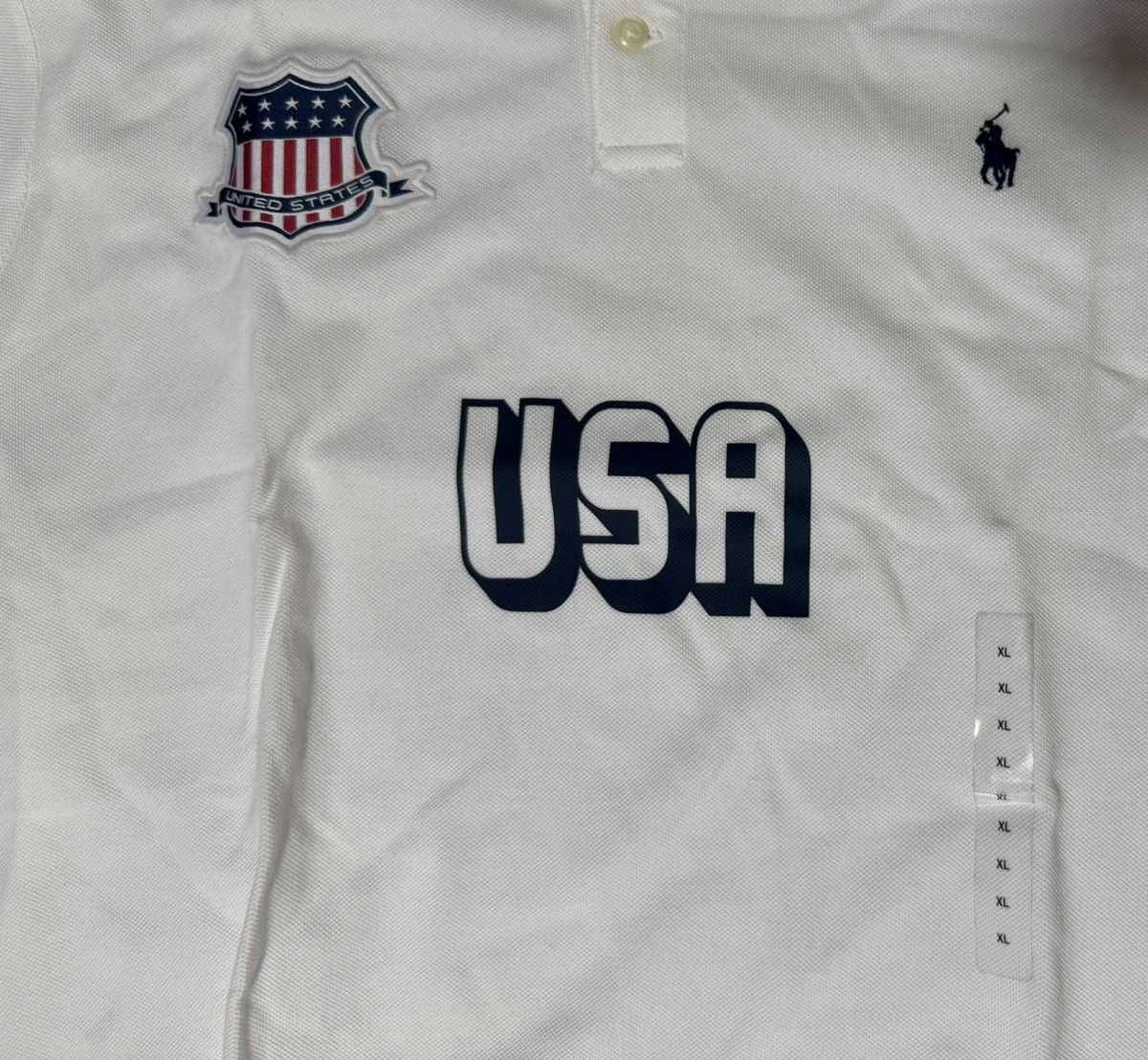 Polo Ralph Lauren Polo Ralph Lauren Classic Fit White Mesh Team USA Polo Sz XL Size US XL / EU 56 / 4 - 3 Thumbnail