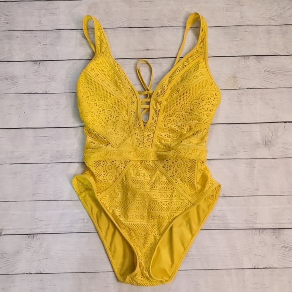 Other Becca yellow one piece swimsuit size large Size ONE SIZE - 1 Thumbnail
