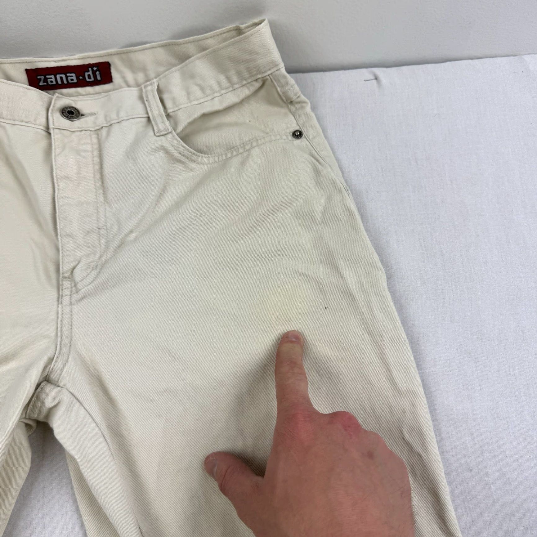 Vintage VINTAGE Zana Di Jeans Womens 9 Cream Flare Y2K Punk Grunge Cute Mall Core 2000s Size 30" / US 8 / IT 44 - 3 Thumbnail