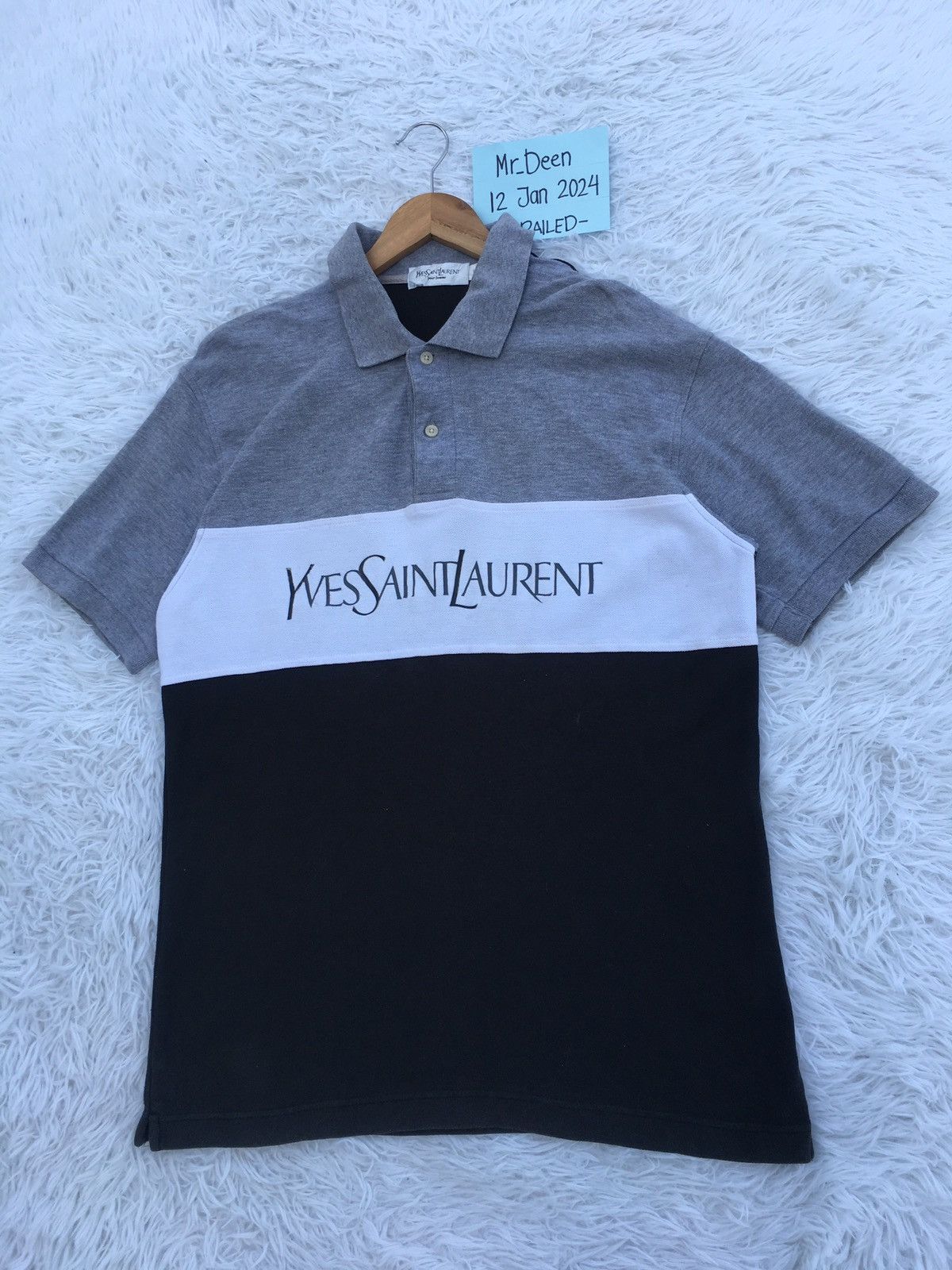 Yves Saint Laurent Rare Vintage Yves Saint Laurent Ysl Spellout Tshirt Size US L / EU 52-54 / 3 - 4 Thumbnail