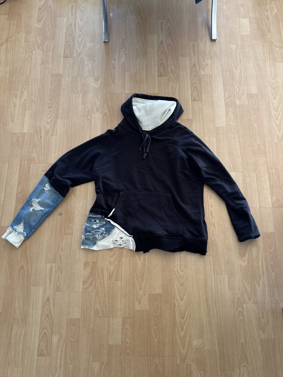 Greg Lauren Black Fragment Demin Hoodie Size US L / EU 52-54 / 3 - 3 Thumbnail