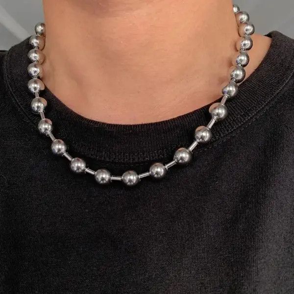 Jewelry Steel Ball Necklace 8mm Size ONE SIZE - 1 Thumbnail